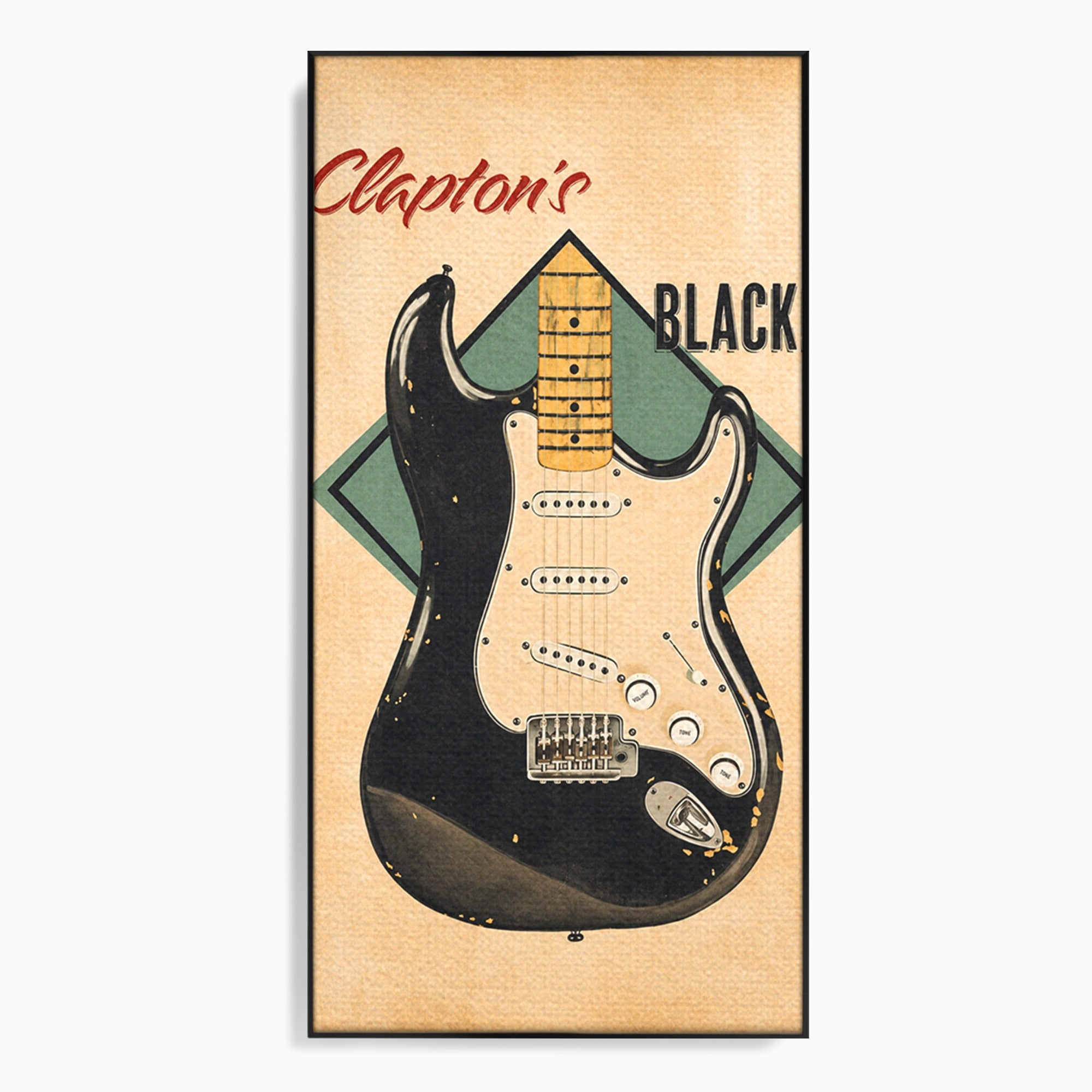 Tablou Canvas Premium LuxCanva® R1030, Chitara Rock Vintage, Chitara, Muzica, Vintage, Rock, Birou, Culori Vibrante