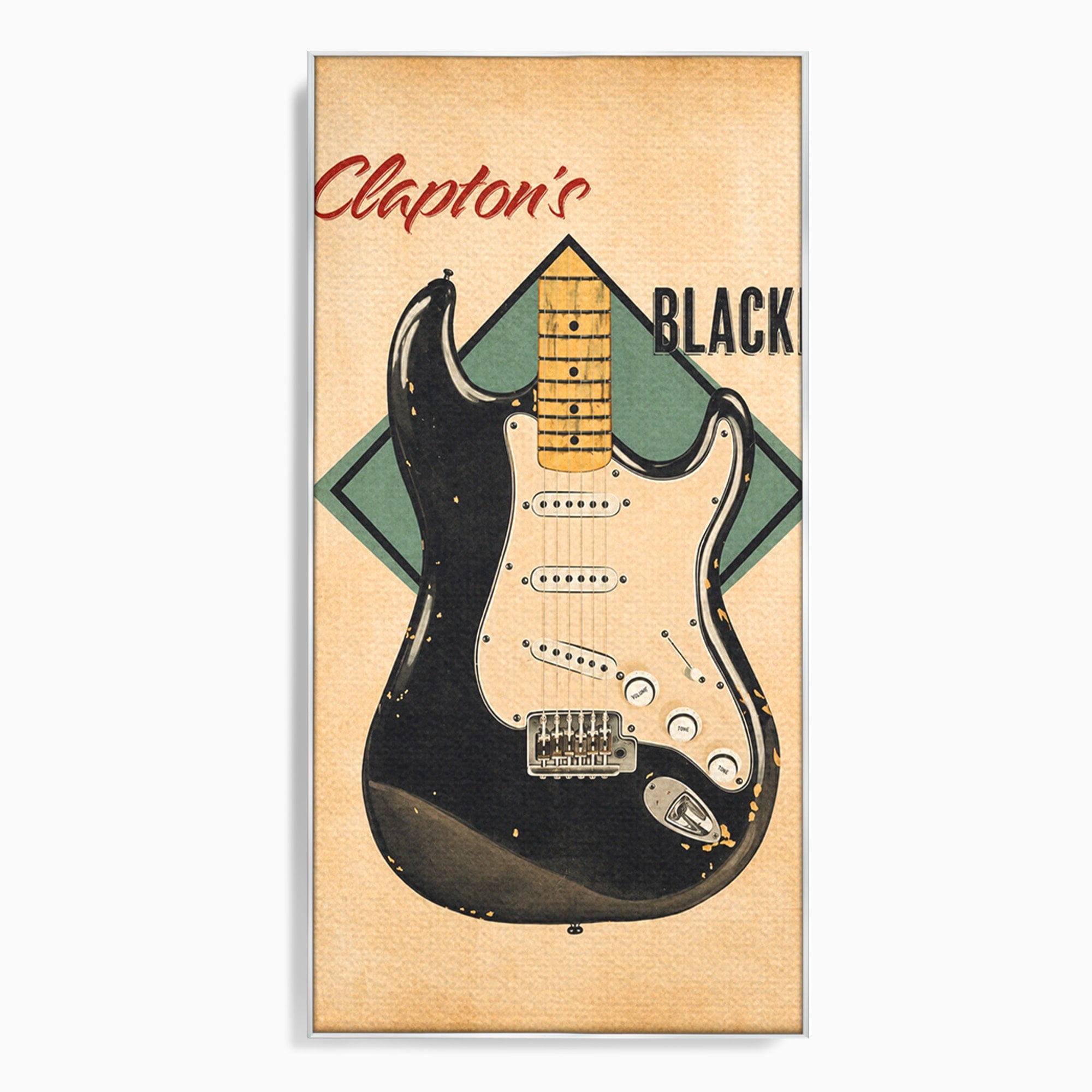 Tablou Canvas Premium LuxCanva® R1030, Chitara Rock Vintage, Chitara, Muzica, Vintage, Rock, Birou, Culori Vibrante