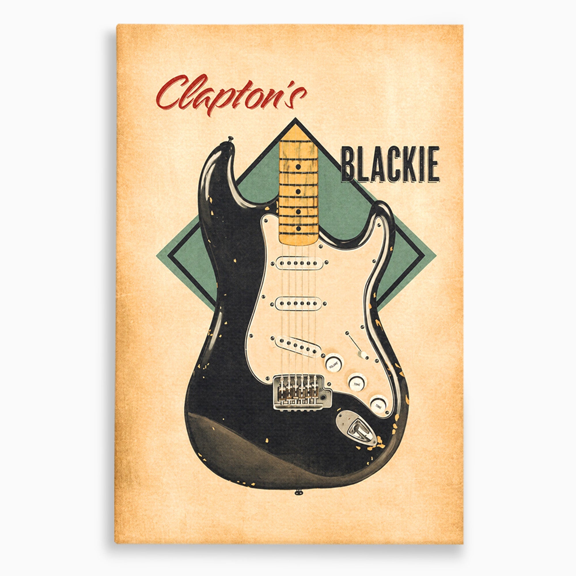 Tablou Canvas Premium LuxCanva® R1030, Chitara Rock Vintage, Chitara, Muzica, Vintage, Rock, Birou, Culori Vibrante