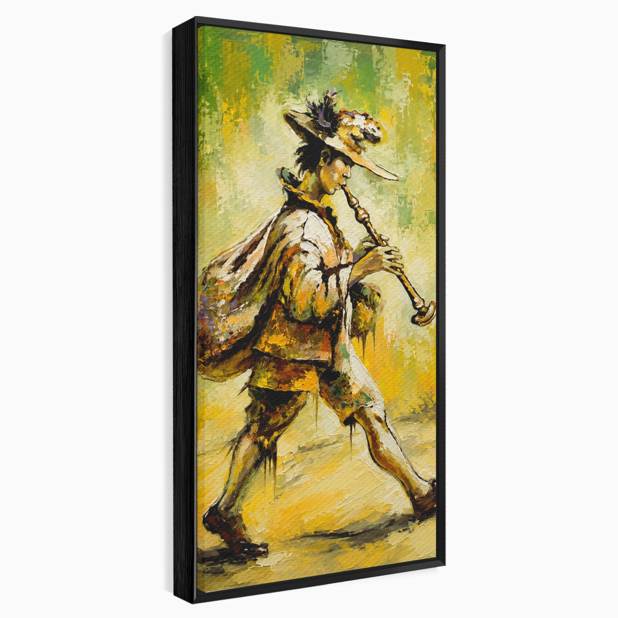 Tablou Canvas Premium LuxCanva® R1032, Flautistul Fermecat, Flautist, Muzica, Arta, Figurativ, Living, Culori Vibrante