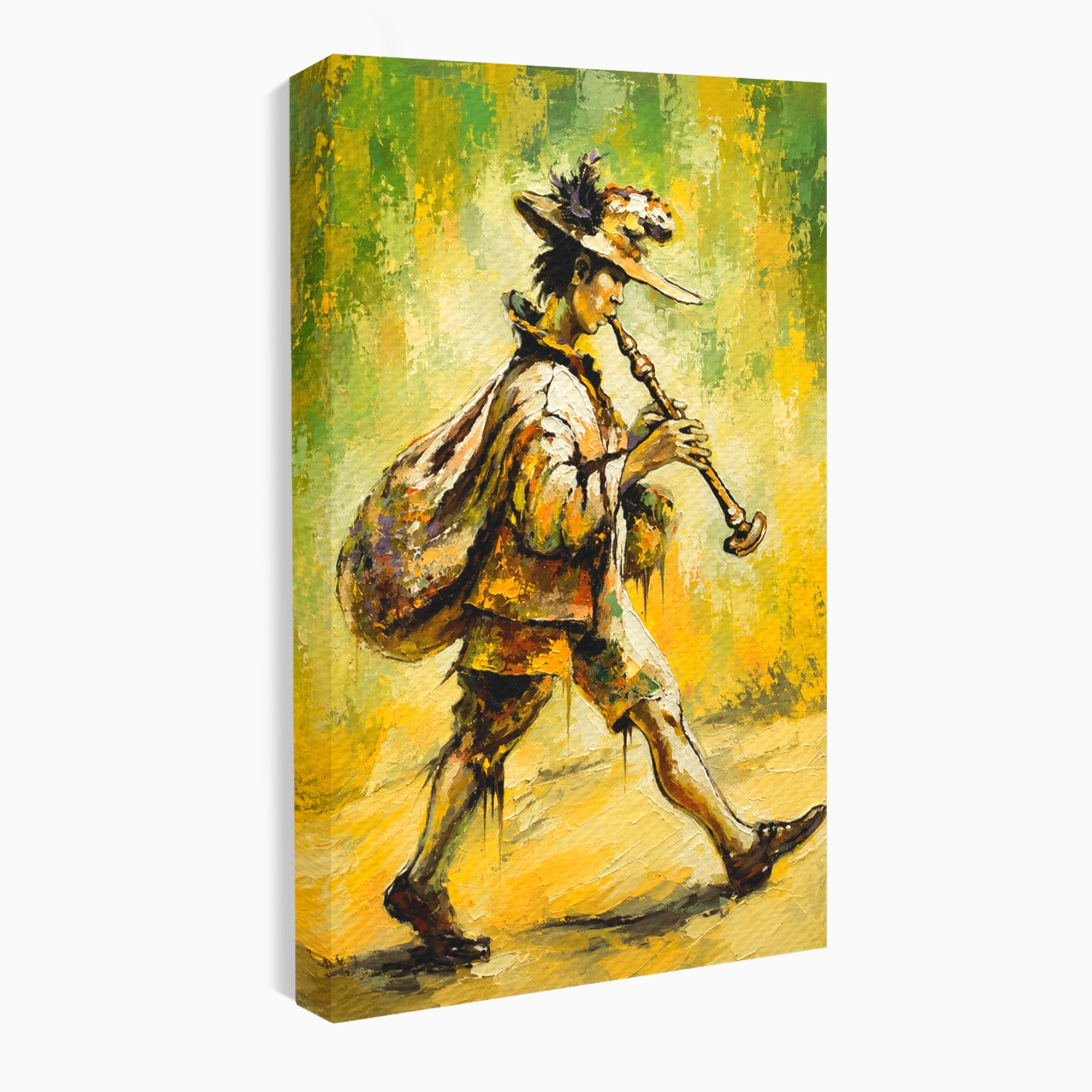 Tablou Canvas Premium LuxCanva® R1032, Flautistul Fermecat, Flautist, Muzica, Arta, Figurativ, Living, Culori Vibrante