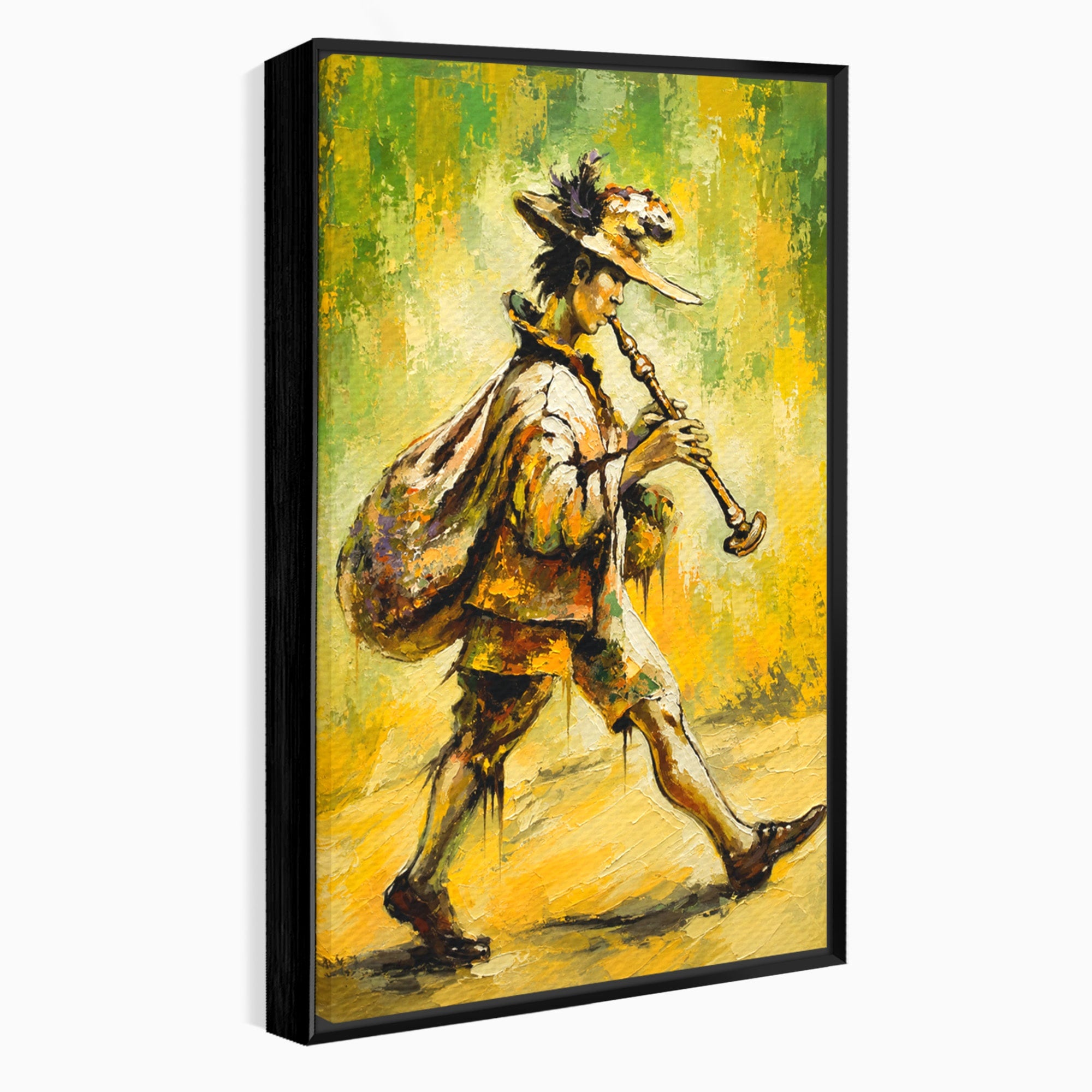 Tablou Canvas Premium LuxCanva® R1032, Flautistul Fermecat, Flautist, Muzica, Arta, Figurativ, Living, Culori Vibrante