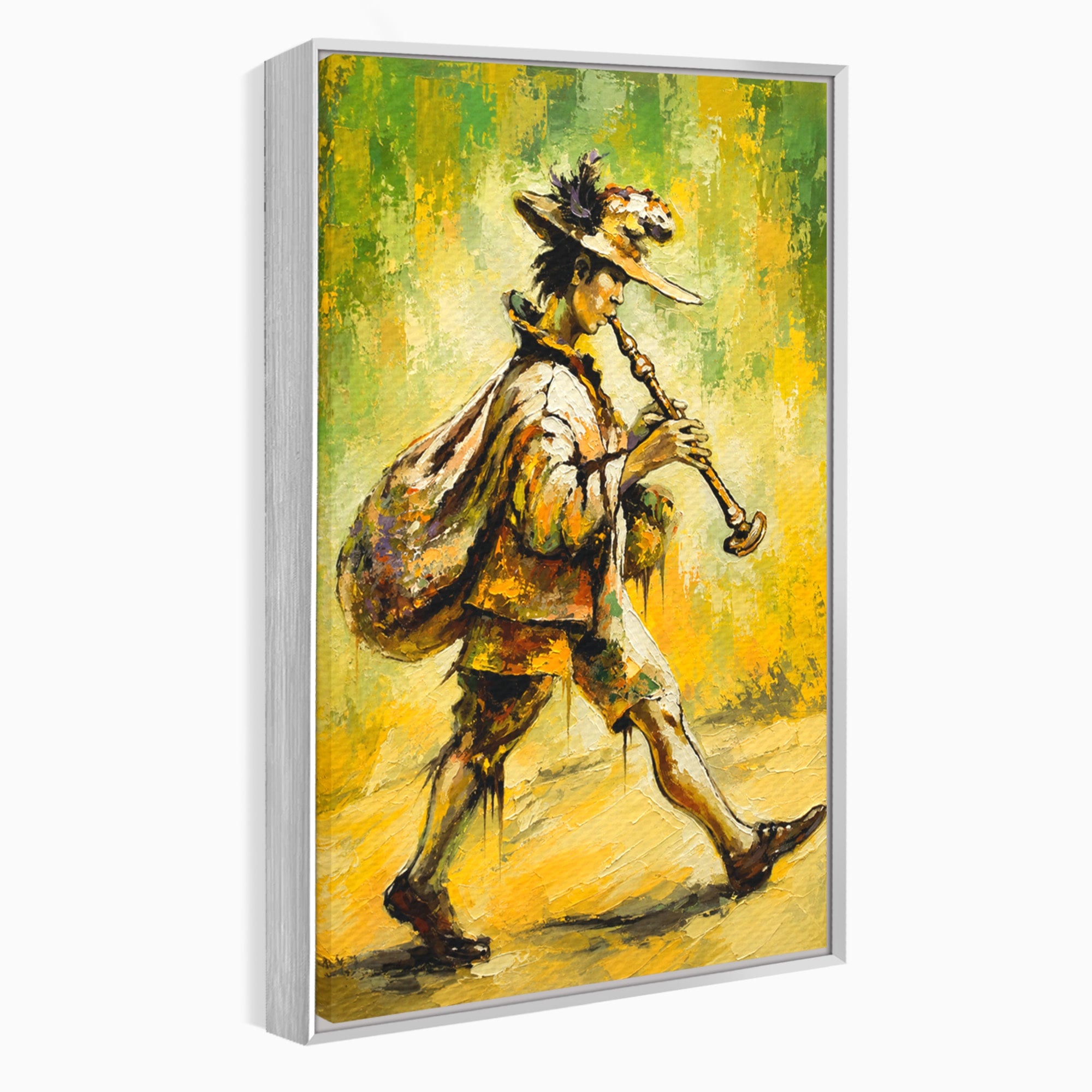Tablou Canvas Premium LuxCanva® R1032, Flautistul Fermecat, Flautist, Muzica, Arta, Figurativ, Living, Culori Vibrante