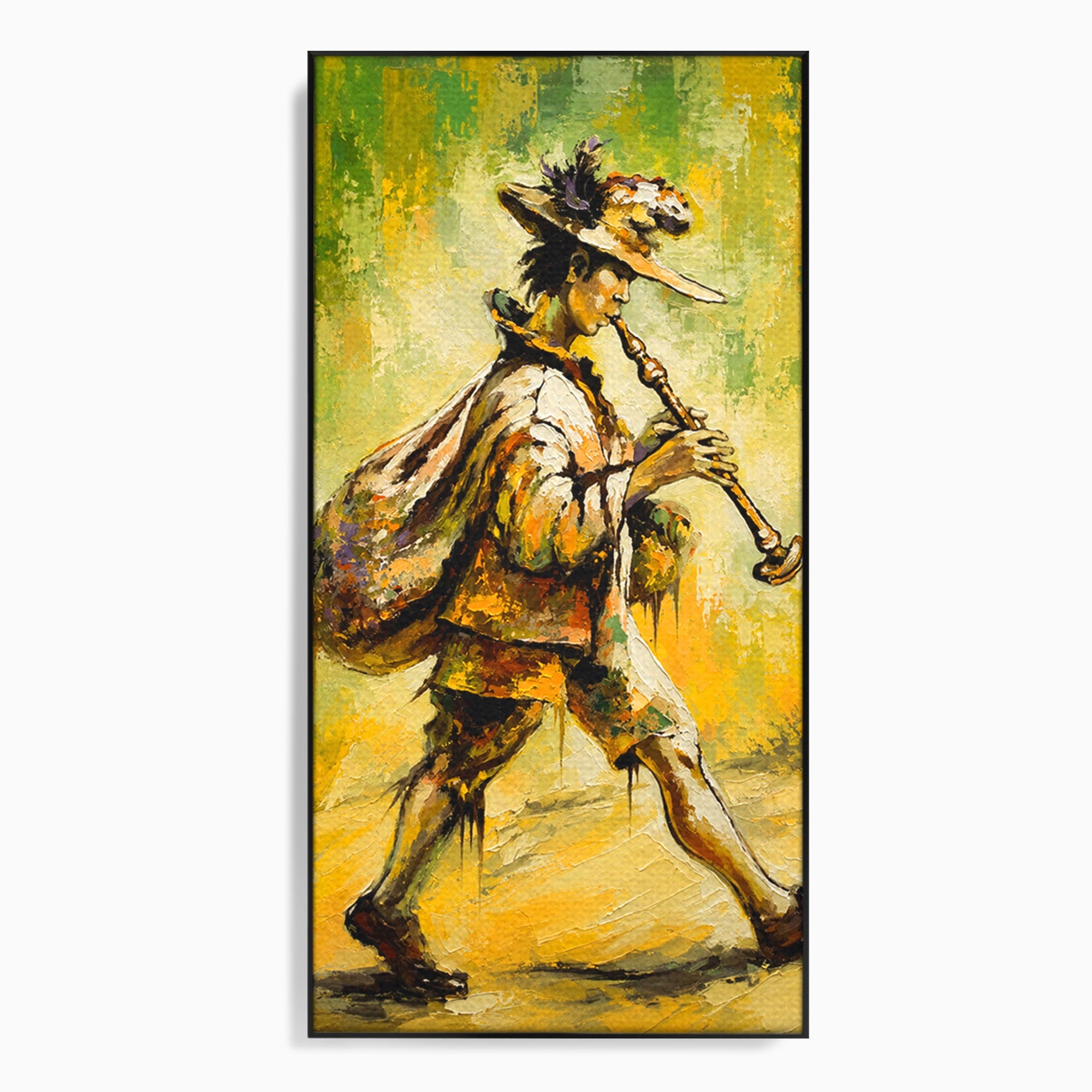 Tablou Canvas Premium LuxCanva® R1032, Flautistul Fermecat, Flautist, Muzica, Arta, Figurativ, Living, Culori Vibrante