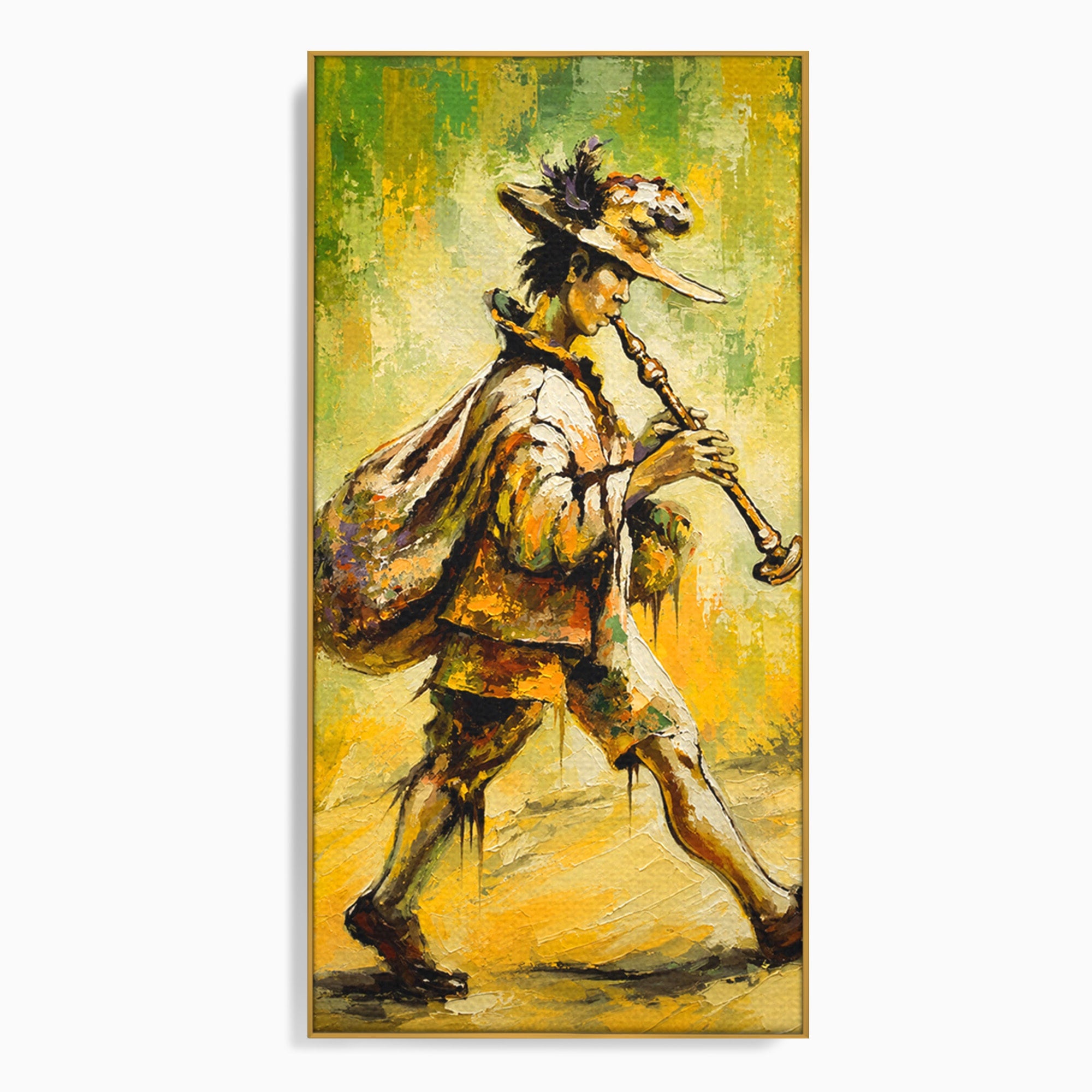 Tablou Canvas Premium LuxCanva® R1032, Flautistul Fermecat, Flautist, Muzica, Arta, Figurativ, Living, Culori Vibrante