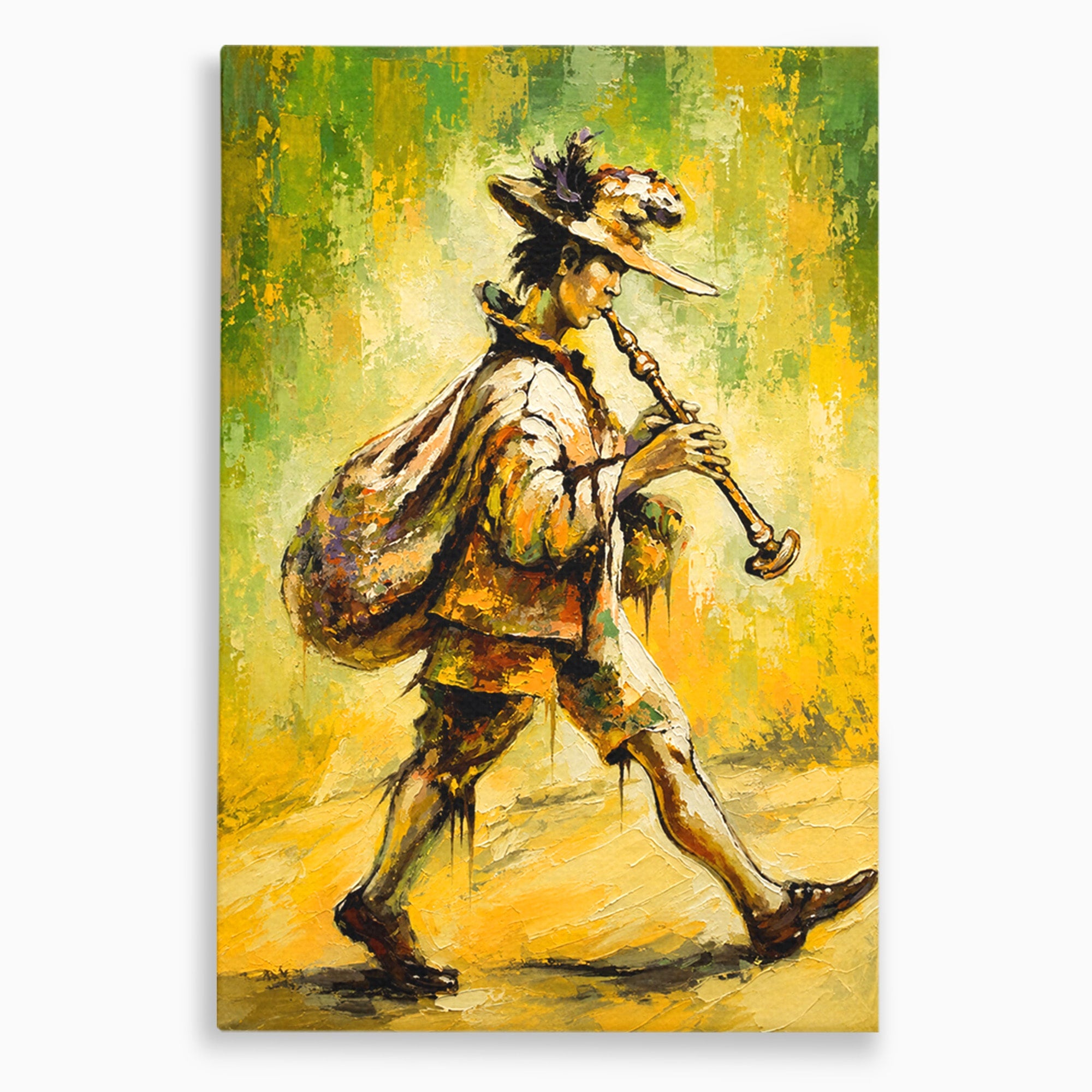 Tablou Canvas Premium LuxCanva® R1032, Flautistul Fermecat, Flautist, Muzica, Arta, Figurativ, Living, Culori Vibrante