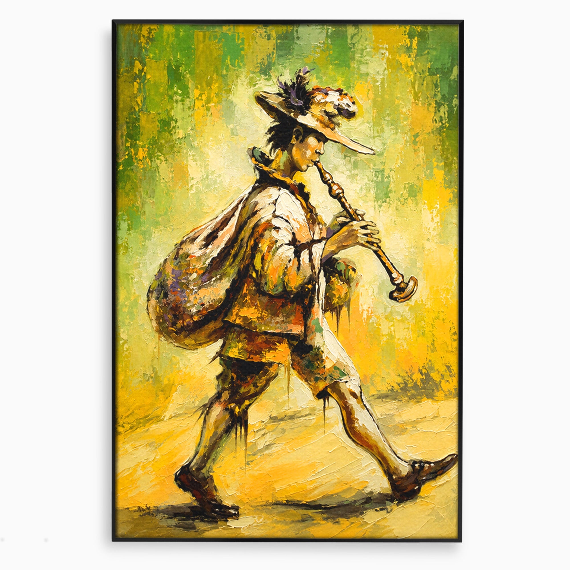 Tablou Canvas Premium LuxCanva® R1032, Flautistul Fermecat, Flautist, Muzica, Arta, Figurativ, Living, Culori Vibrante