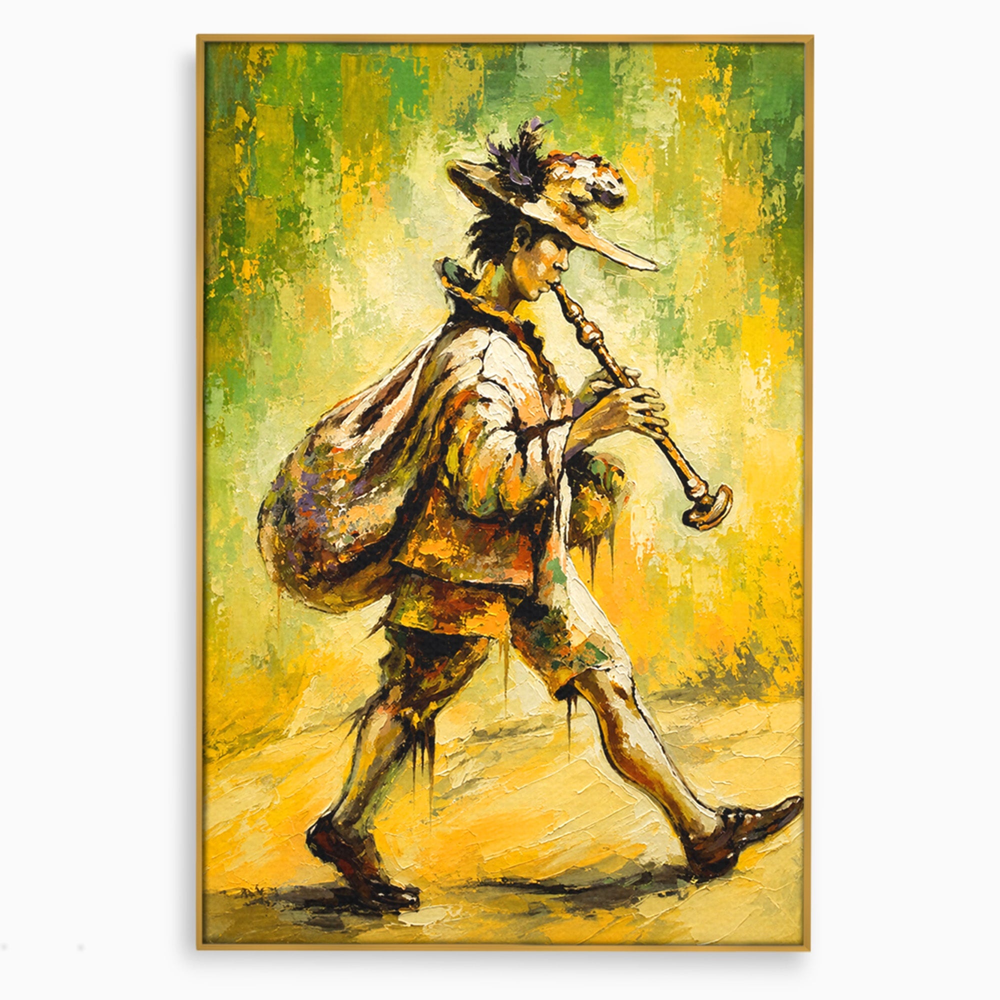 Tablou Canvas Premium LuxCanva® R1032, Flautistul Fermecat, Flautist, Muzica, Arta, Figurativ, Living, Culori Vibrante
