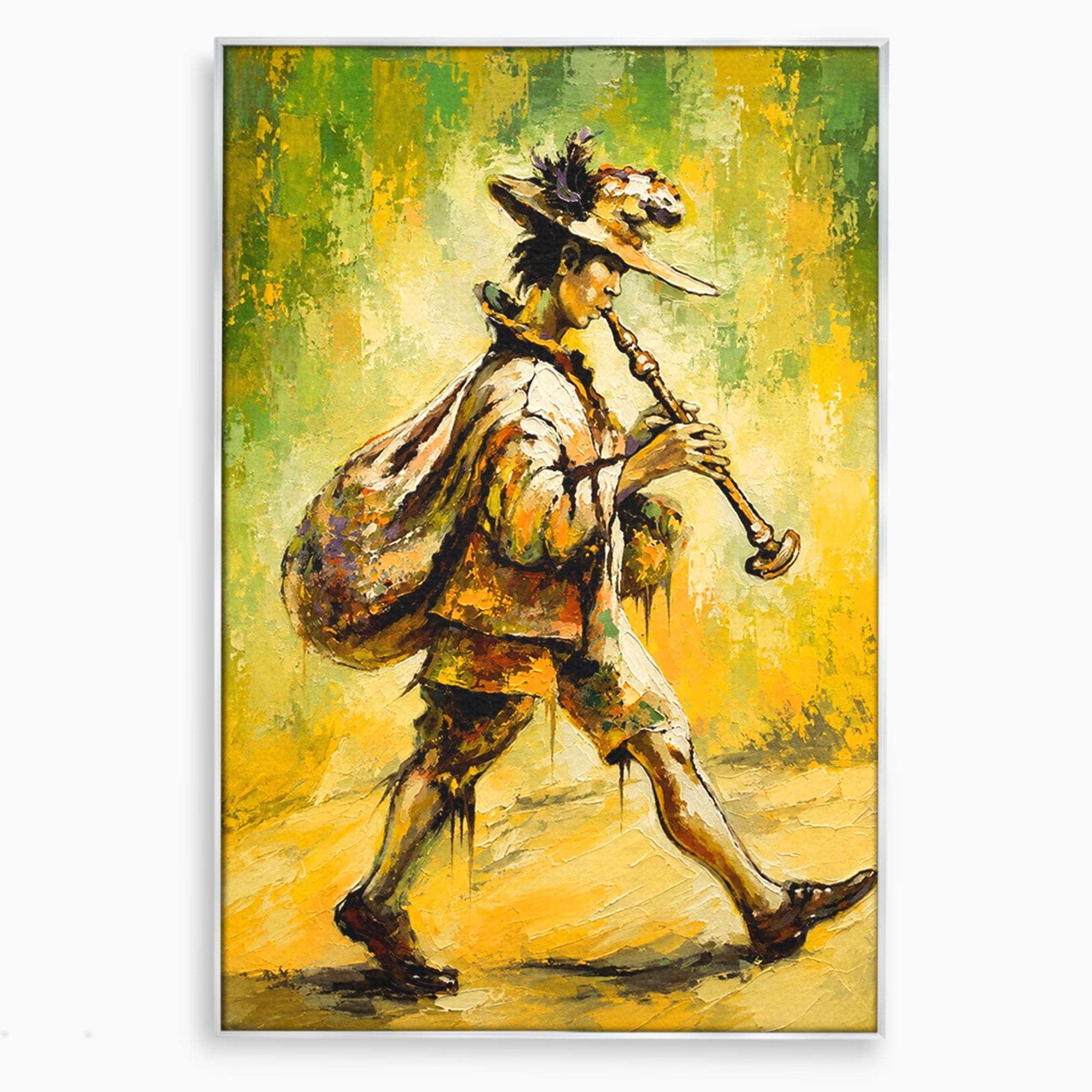 Tablou Canvas Premium LuxCanva® R1032, Flautistul Fermecat, Flautist, Muzica, Arta, Figurativ, Living, Culori Vibrante