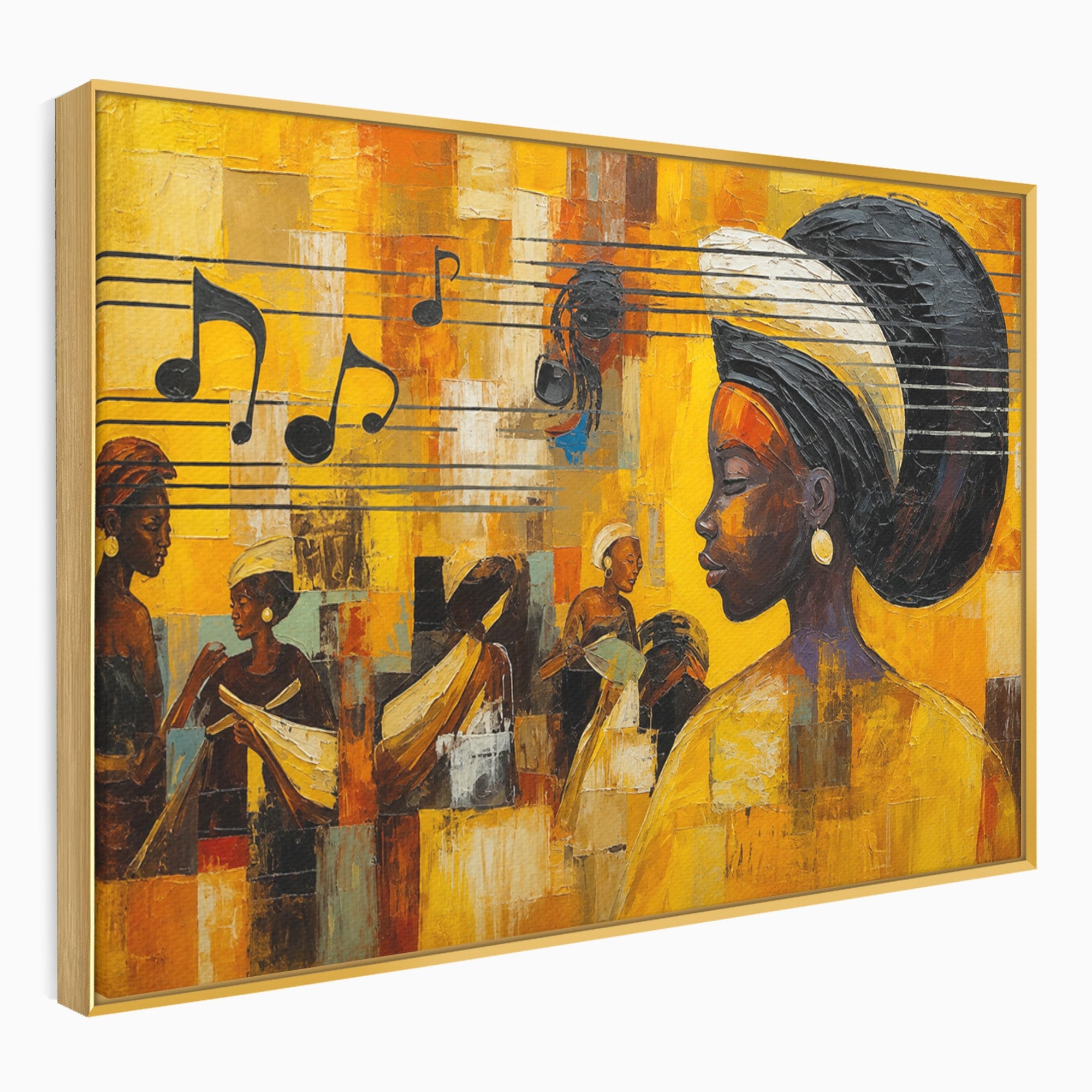 Tablou Canvas Premium LuxCanva® R1033, Armonie Africana, Muzica, Portret, Cultura, Traditie, Living, Arta, Femeie, Culori Vibrante