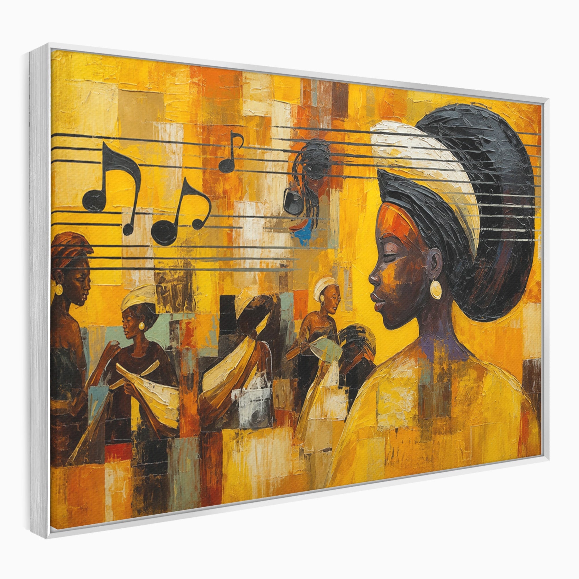 Tablou Canvas Premium LuxCanva® R1033, Armonie Africana, Muzica, Portret, Cultura, Traditie, Living, Arta, Femeie, Culori Vibrante