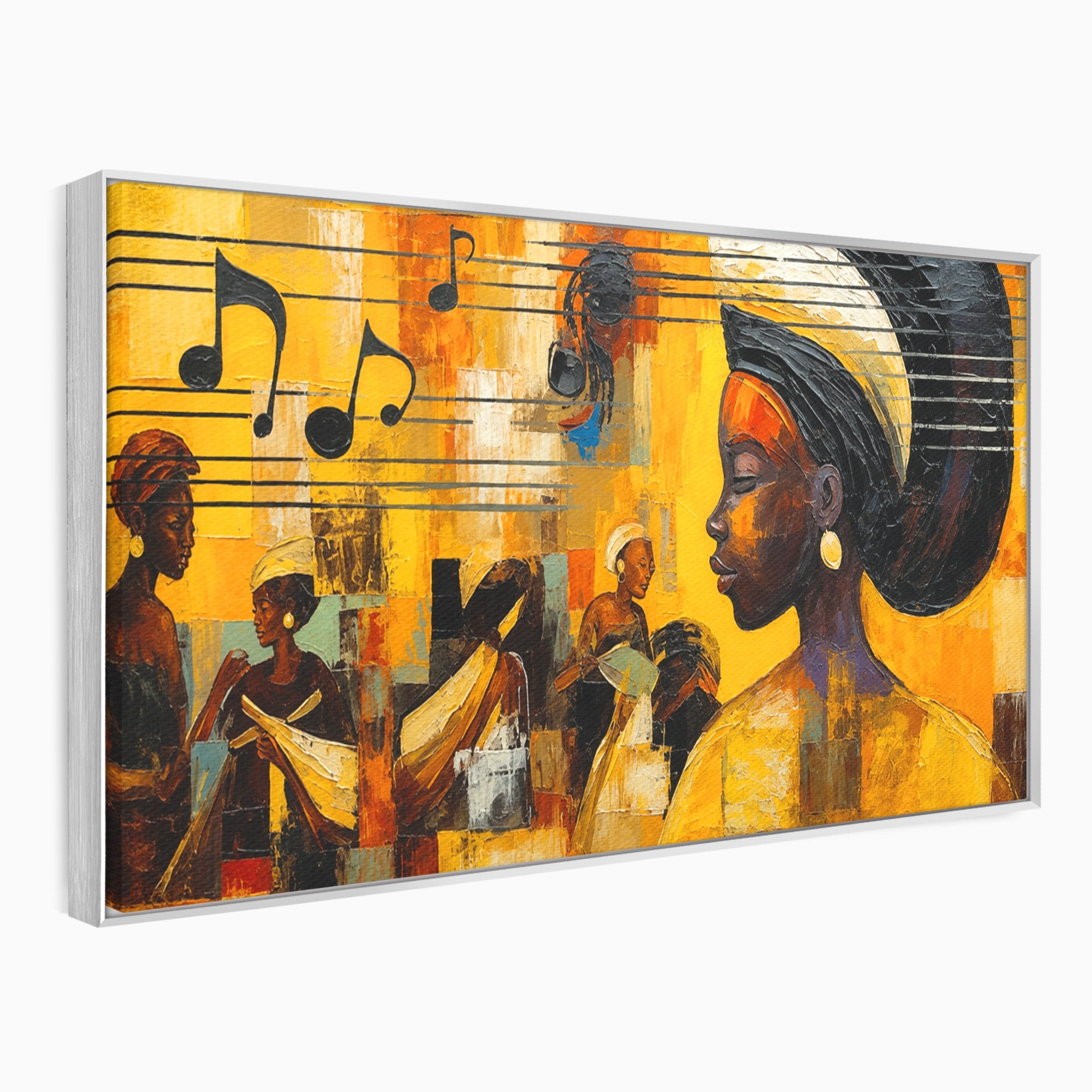 Tablou Canvas Premium LuxCanva® R1033, Armonie Africana, Muzica, Portret, Cultura, Traditie, Living, Arta, Femeie, Culori Vibrante