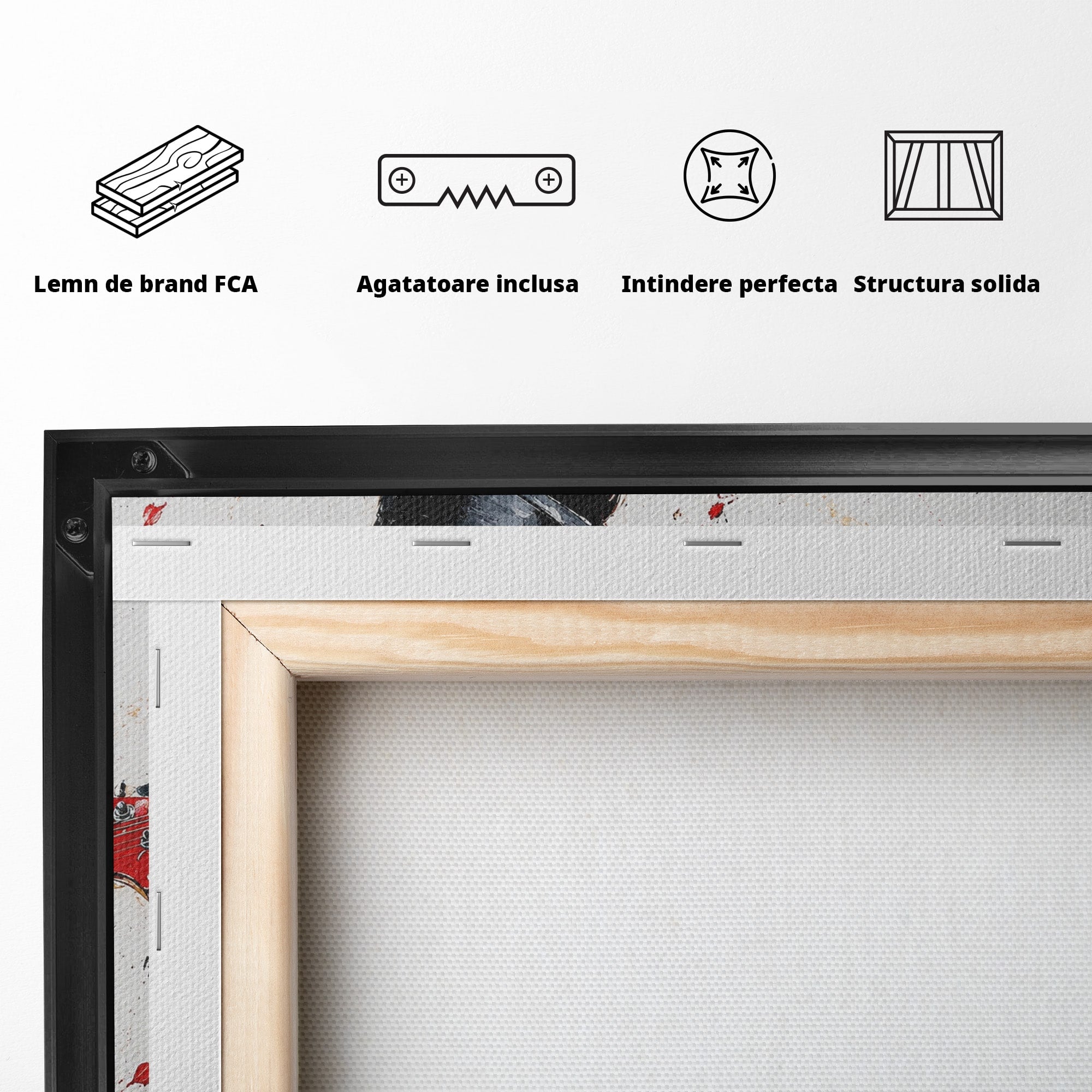 Tablou Canvas Premium LuxCanva® R1035, Chitaristul Elegant, Chitara, Muzician, Portret, Living, Eleganta, Culori Vibrante