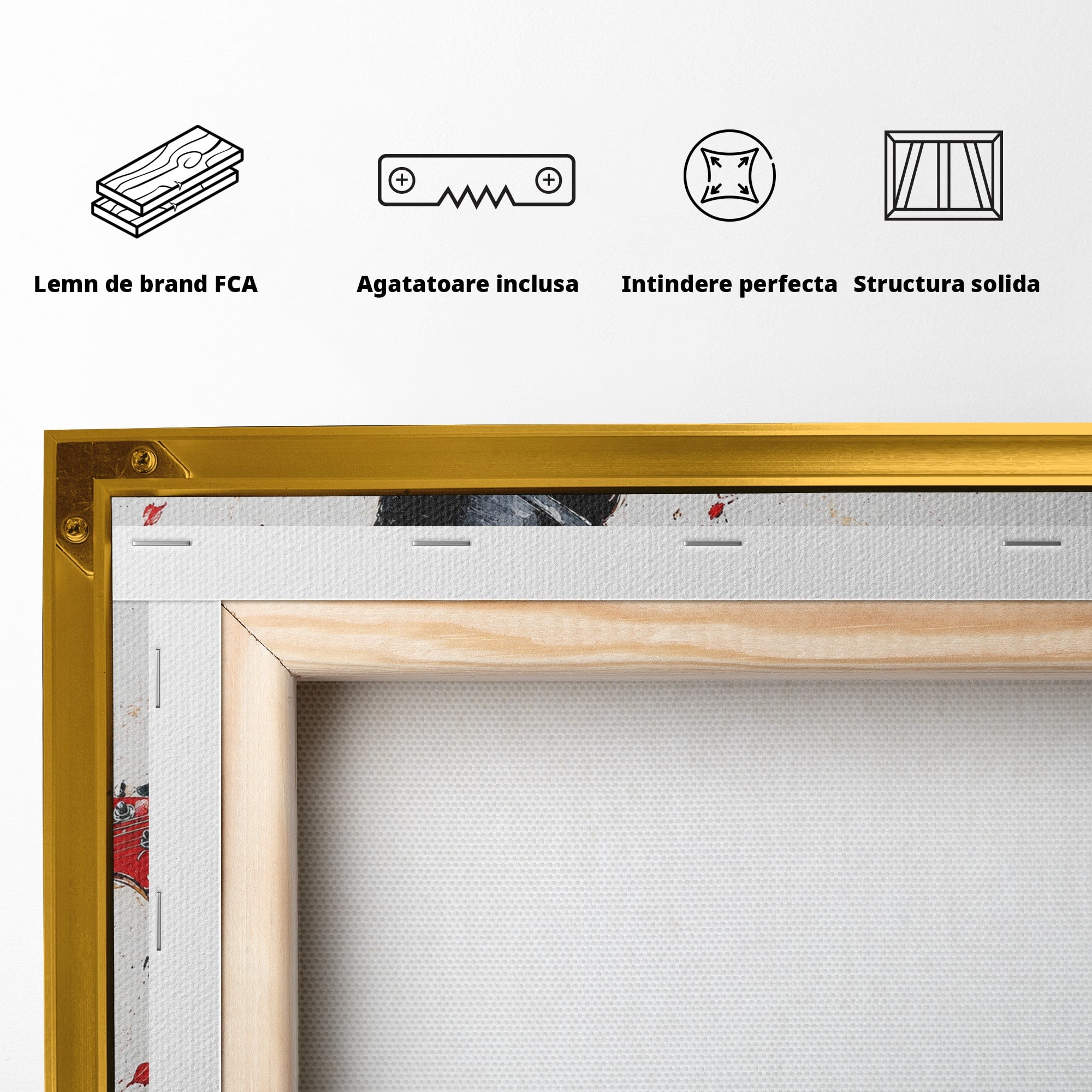 Tablou Canvas Premium LuxCanva® R1035, Chitaristul Elegant, Chitara, Muzician, Portret, Living, Eleganta, Culori Vibrante
