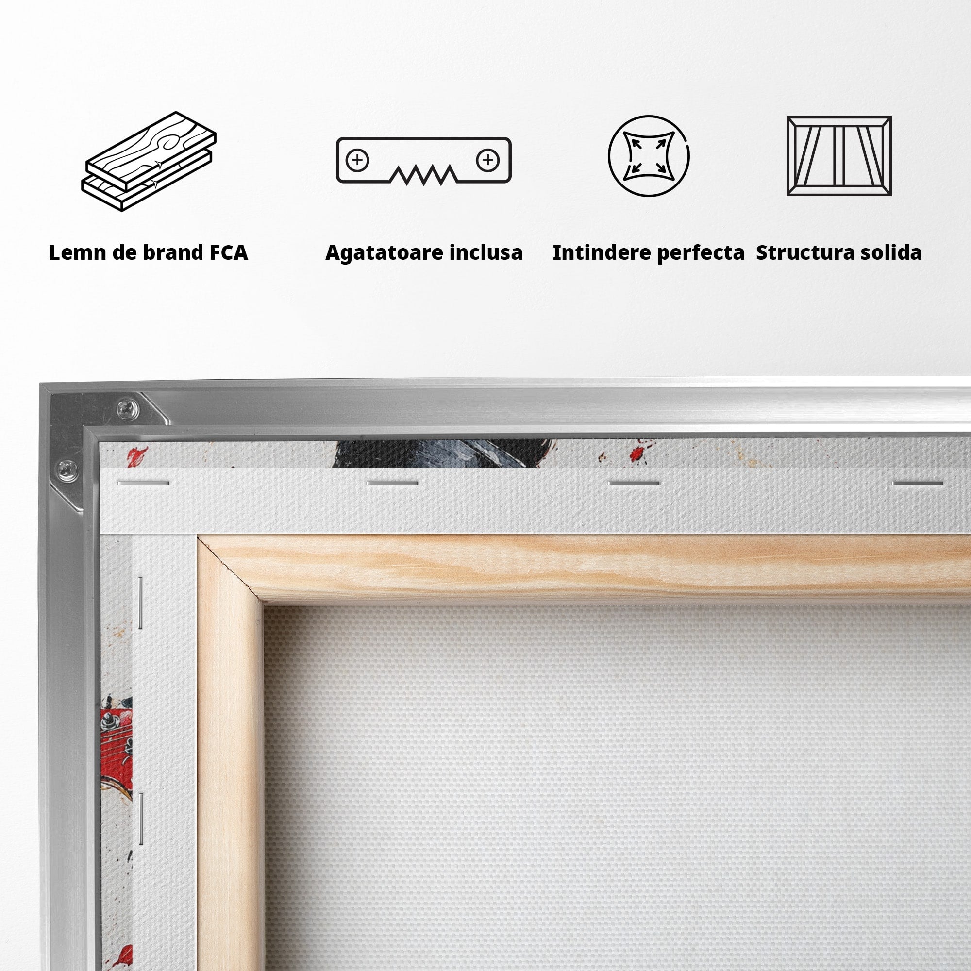 Tablou Canvas Premium LuxCanva® R1035, Chitaristul Elegant, Chitara, Muzician, Portret, Living, Eleganta, Culori Vibrante