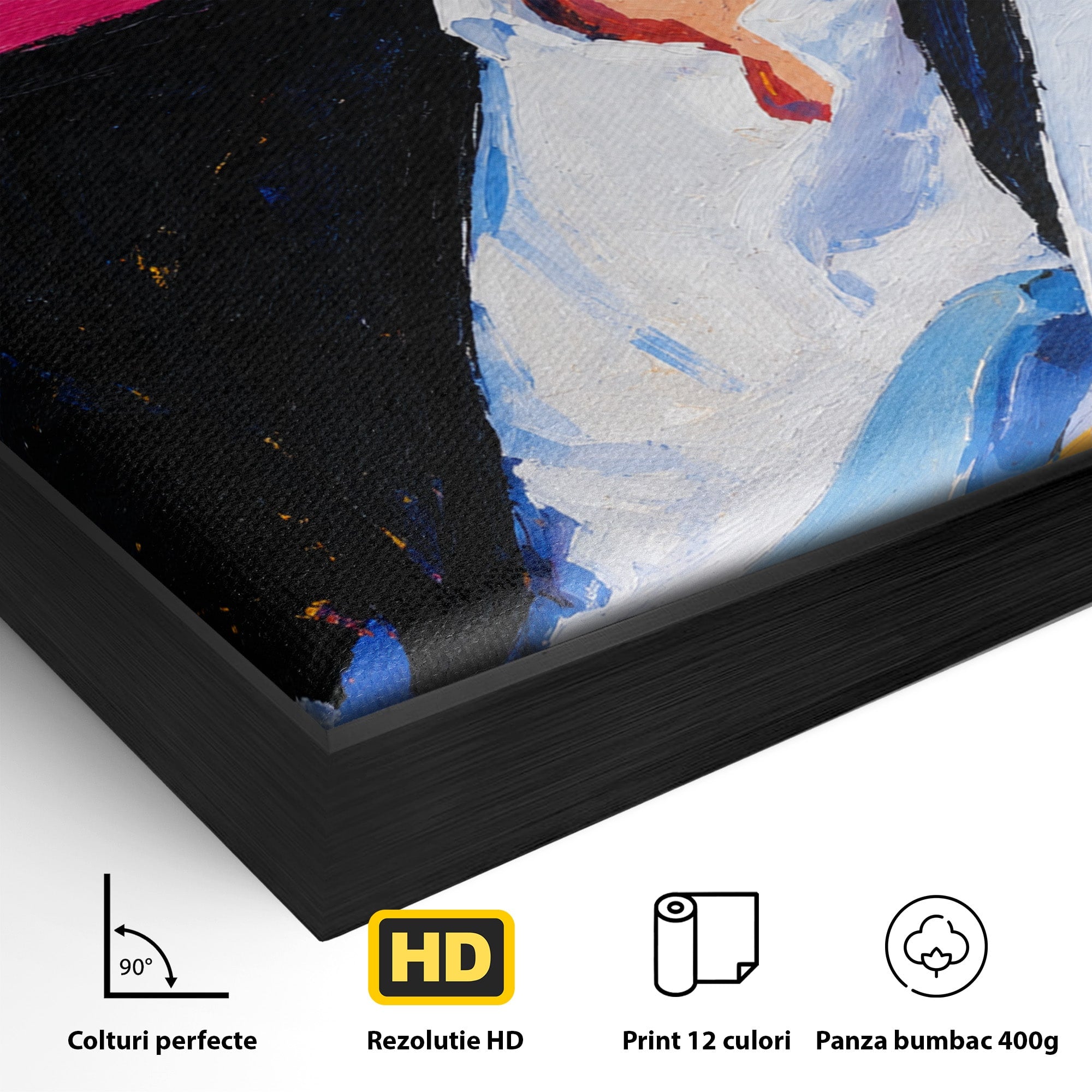 Tablou Canvas Premium LuxCanva® R1036, Chitaristul Retro, Chitarist, Retro, Portret, Muzica, Living, Culori Vibrante