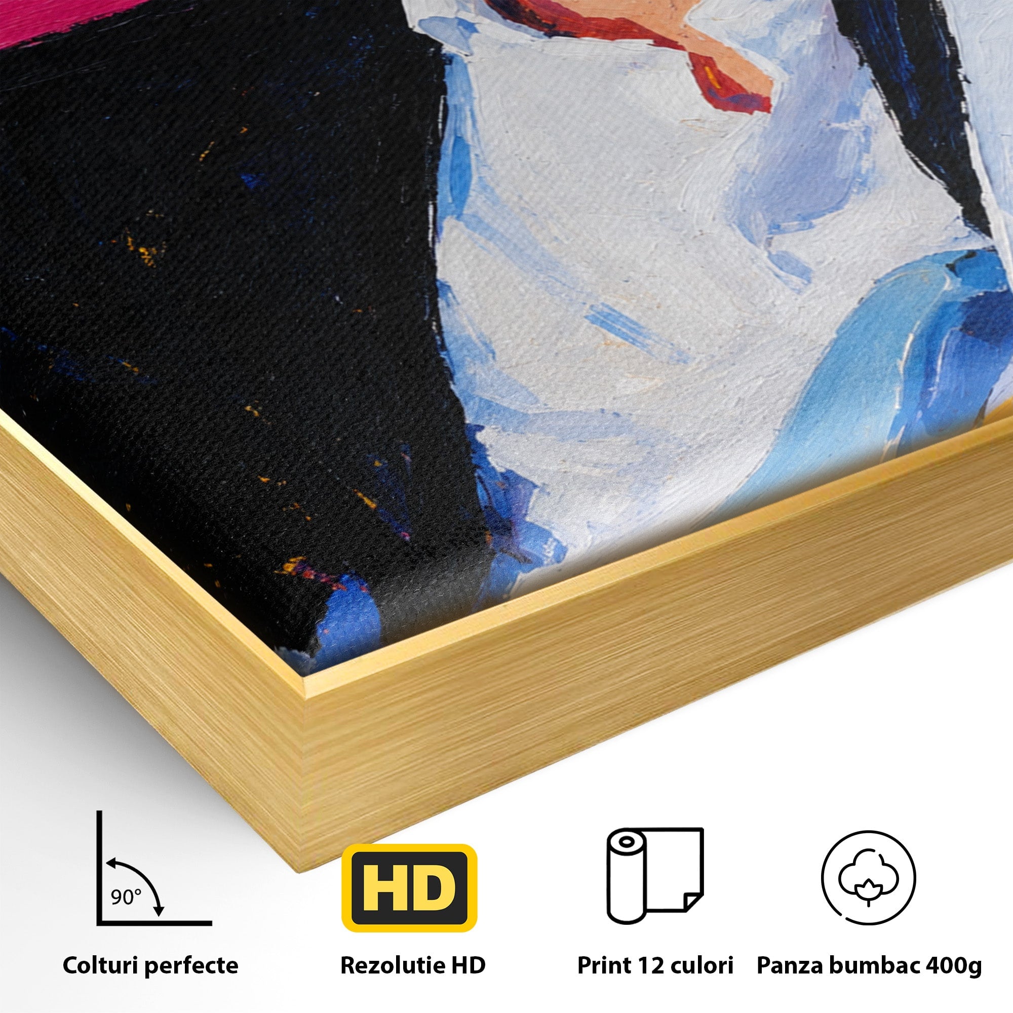 Tablou Canvas Premium LuxCanva® R1036, Chitaristul Retro, Chitarist, Retro, Portret, Muzica, Living, Culori Vibrante