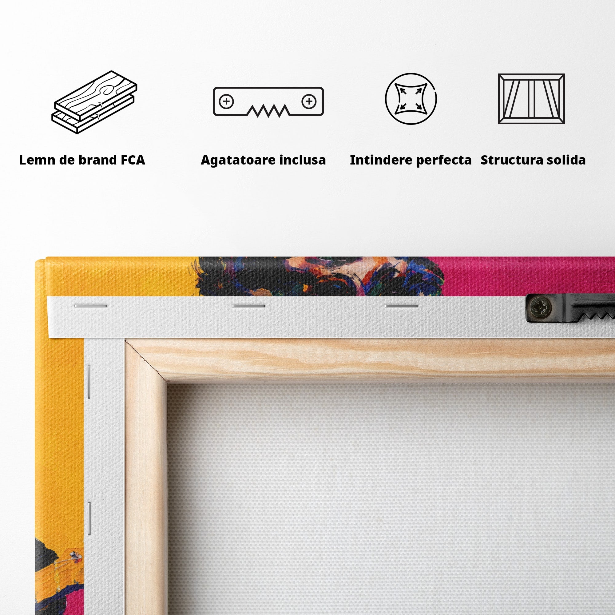 Tablou Canvas Premium LuxCanva® R1036, Chitaristul Retro, Chitarist, Retro, Portret, Muzica, Living, Culori Vibrante