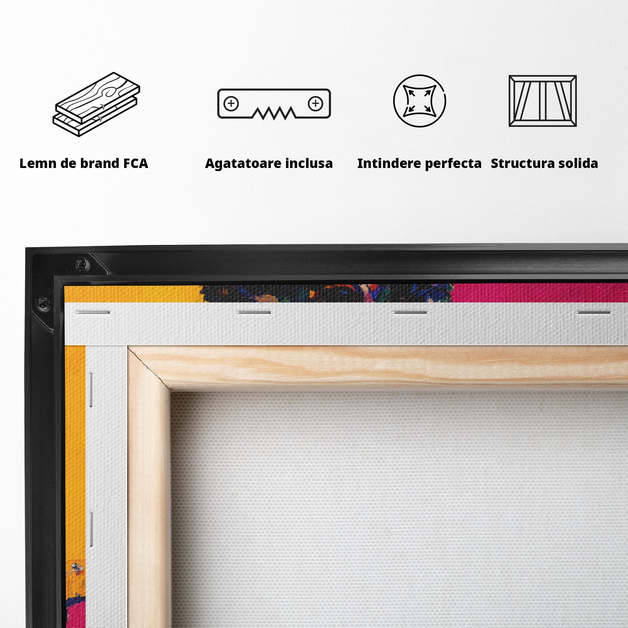 Tablou Canvas Premium LuxCanva® R1036, Chitaristul Retro, Chitarist, Retro, Portret, Muzica, Living, Culori Vibrante