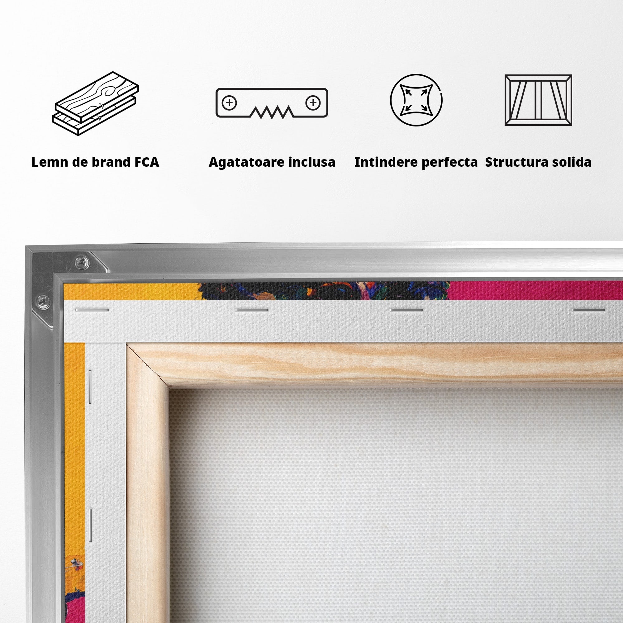 Tablou Canvas Premium LuxCanva® R1036, Chitaristul Retro, Chitarist, Retro, Portret, Muzica, Living, Culori Vibrante