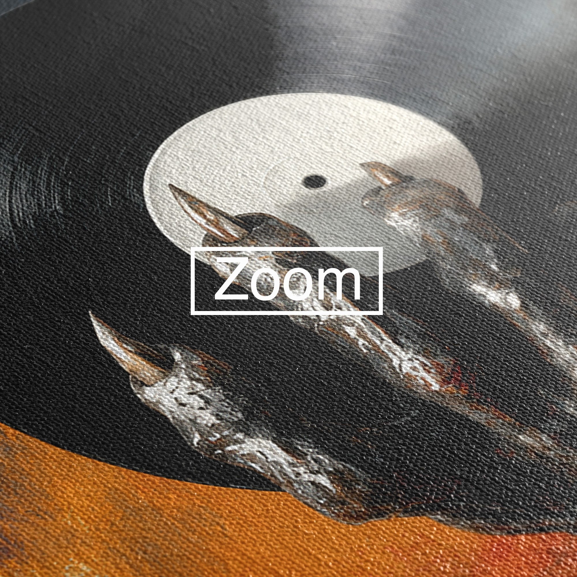Tablou Canvas Premium LuxCanva® R1038, Mana Demonica Cu Disc Vinil, Mana, Vinil, Demonic, Halloween, Living, Culori Vibrante