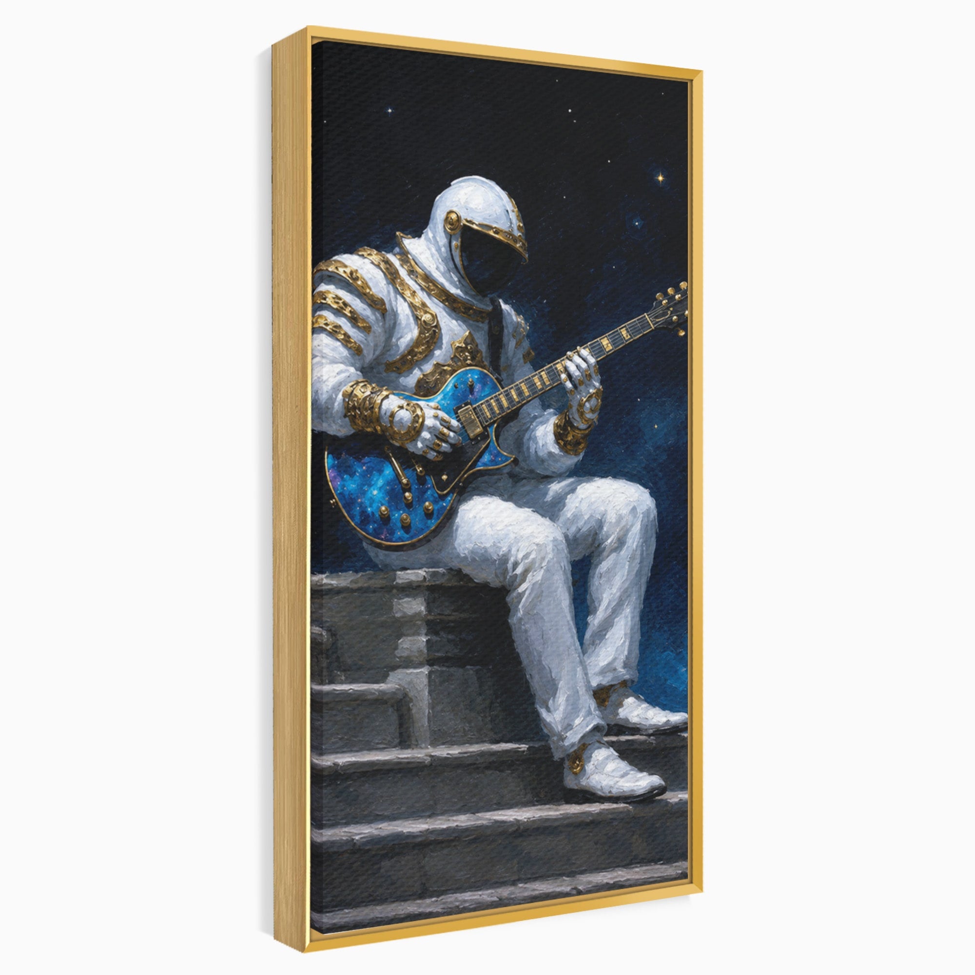 Tablou Canvas Premium LuxCanva® R1039, Astronaut Cu Chitara, Astronaut, Chitara, Spatiu, Arta Contemporana, Birou, Culori Vibrante