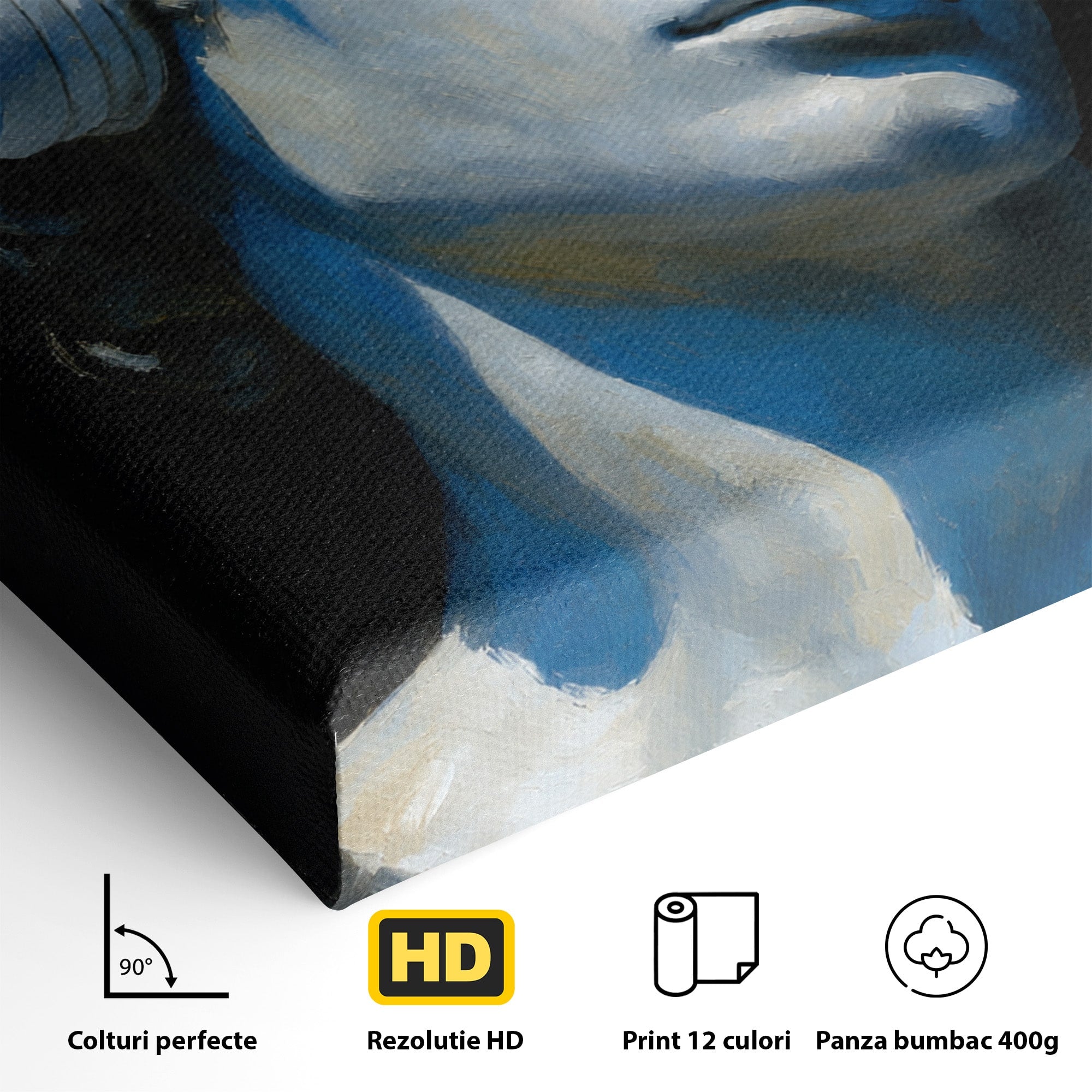 Tablou Canvas Premium LuxCanva® R1040, Statue Cu Casti, Statue, Arta Clasica, Muzica, Contemporan, Birou, Culori Vibrante