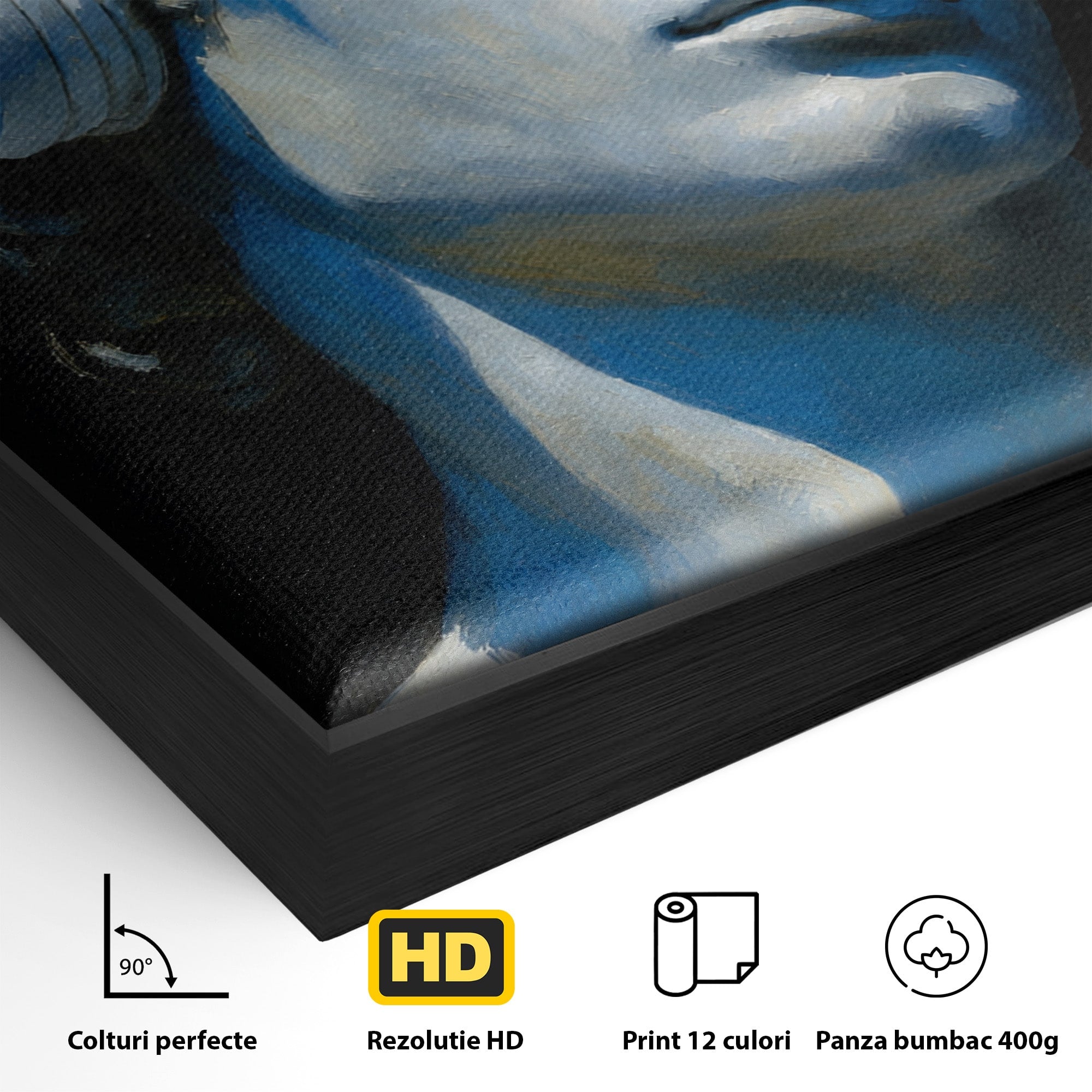 Tablou Canvas Premium LuxCanva® R1040, Statue Cu Casti, Statue, Arta Clasica, Muzica, Contemporan, Birou, Culori Vibrante