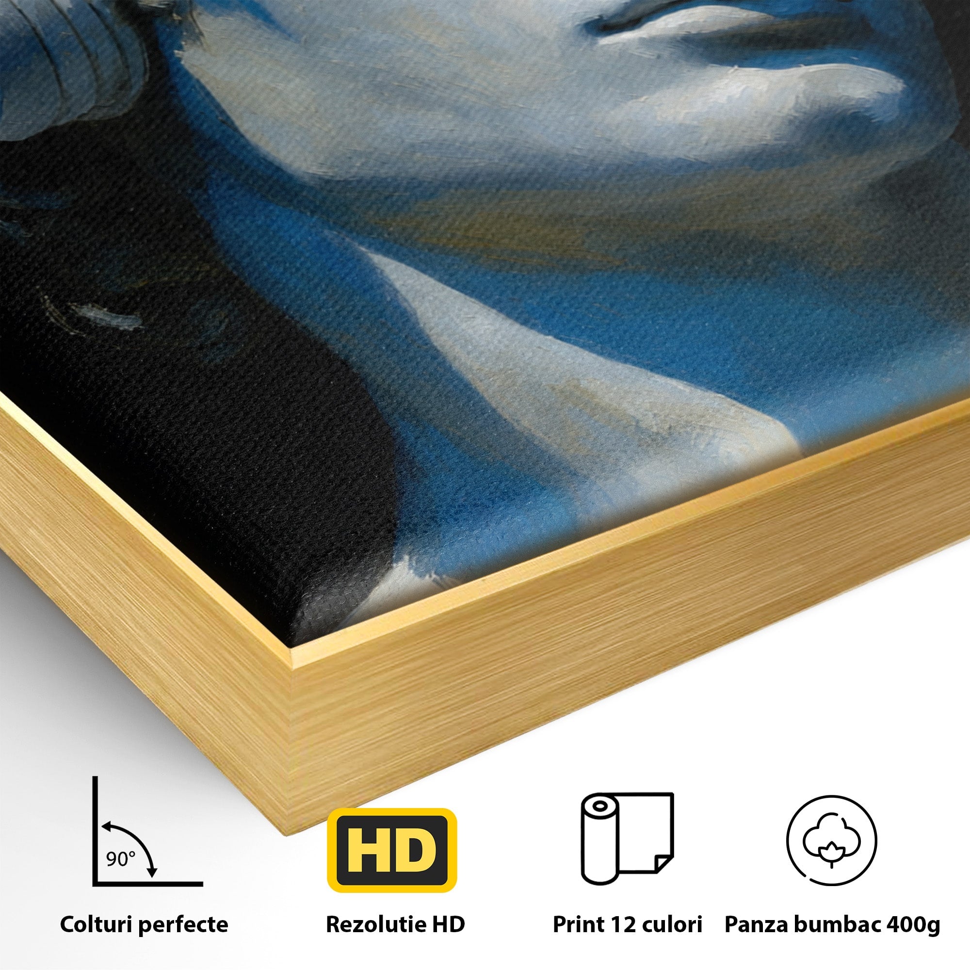 Tablou Canvas Premium LuxCanva® R1040, Statue Cu Casti, Statue, Arta Clasica, Muzica, Contemporan, Birou, Culori Vibrante