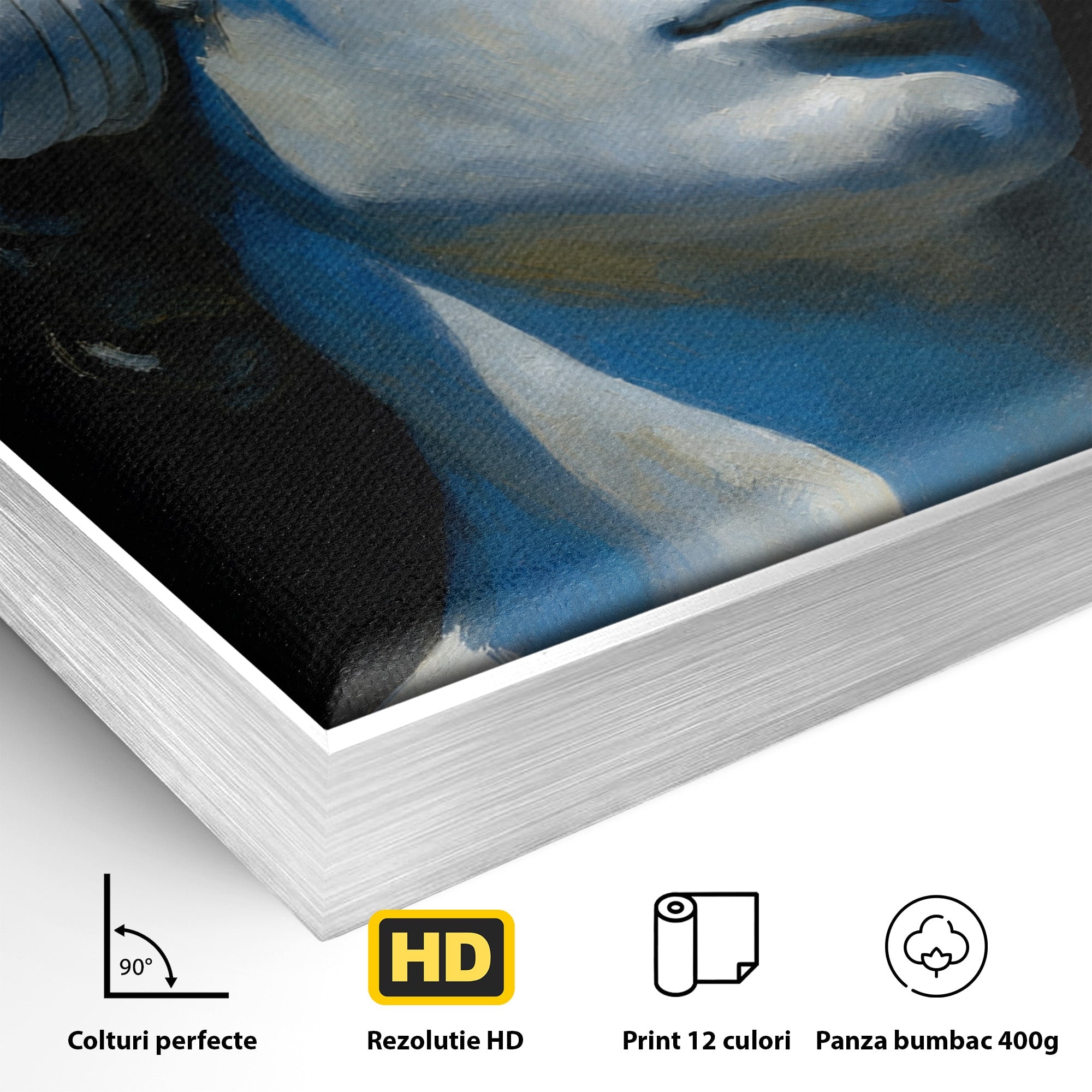 Tablou Canvas Premium LuxCanva® R1040, Statue Cu Casti, Statue, Arta Clasica, Muzica, Contemporan, Birou, Culori Vibrante
