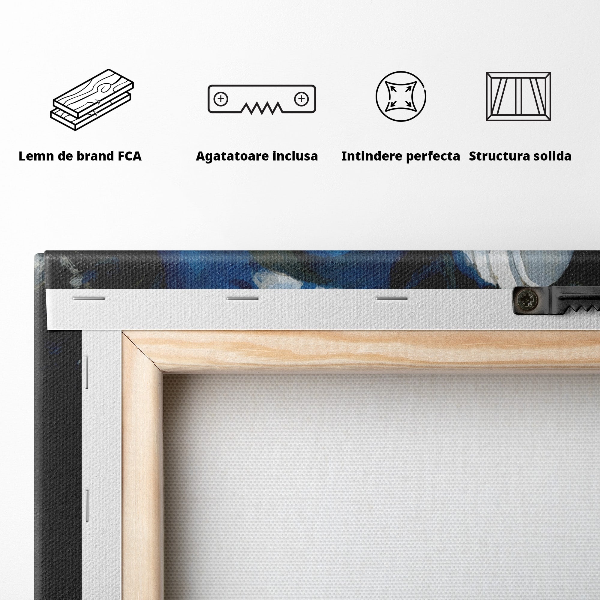 Tablou Canvas Premium LuxCanva® R1040, Statue Cu Casti, Statue, Arta Clasica, Muzica, Contemporan, Birou, Culori Vibrante