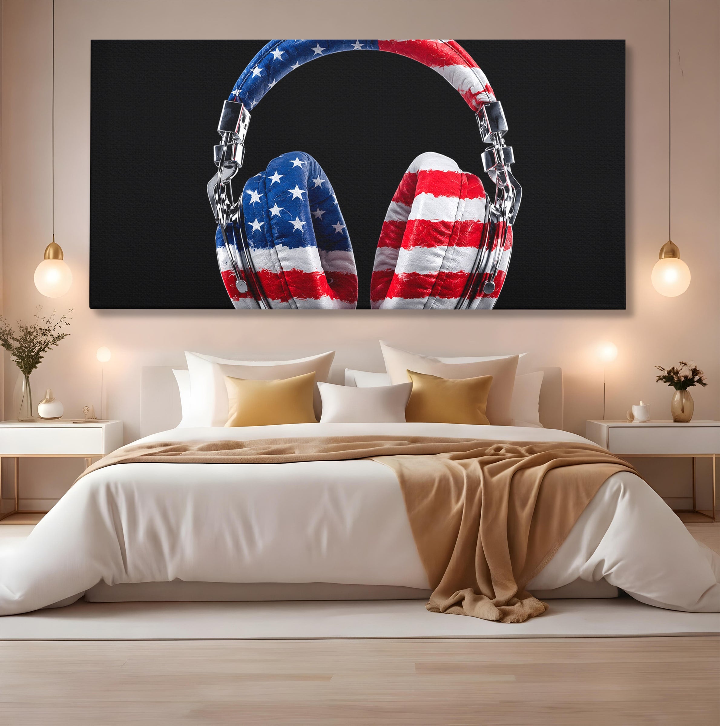 Tablou Canvas Premium LuxCanva® R1041, Castile Patriotice, Castile, Stele, Drapel, Muzica, Birou, Culori Vibrante