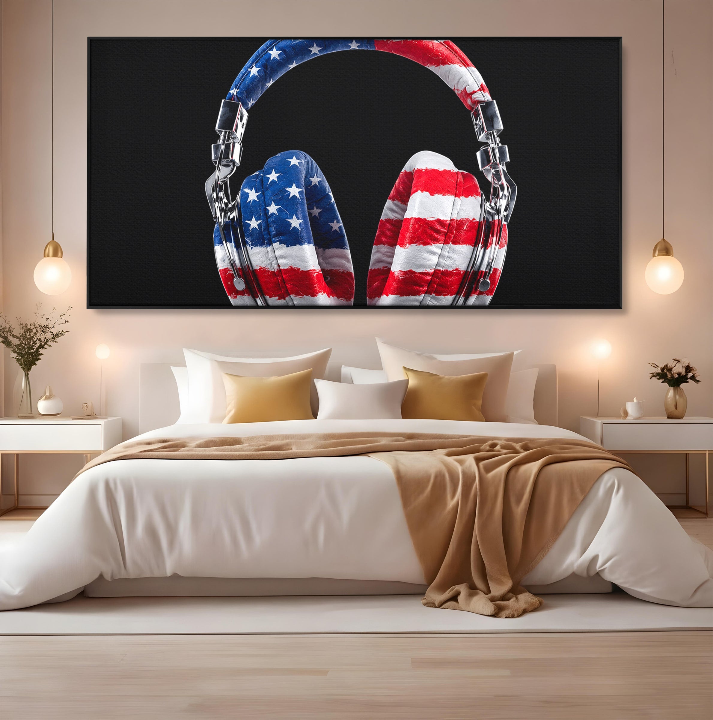 Tablou Canvas Premium LuxCanva® R1041, Castile Patriotice, Castile, Stele, Drapel, Muzica, Birou, Culori Vibrante
