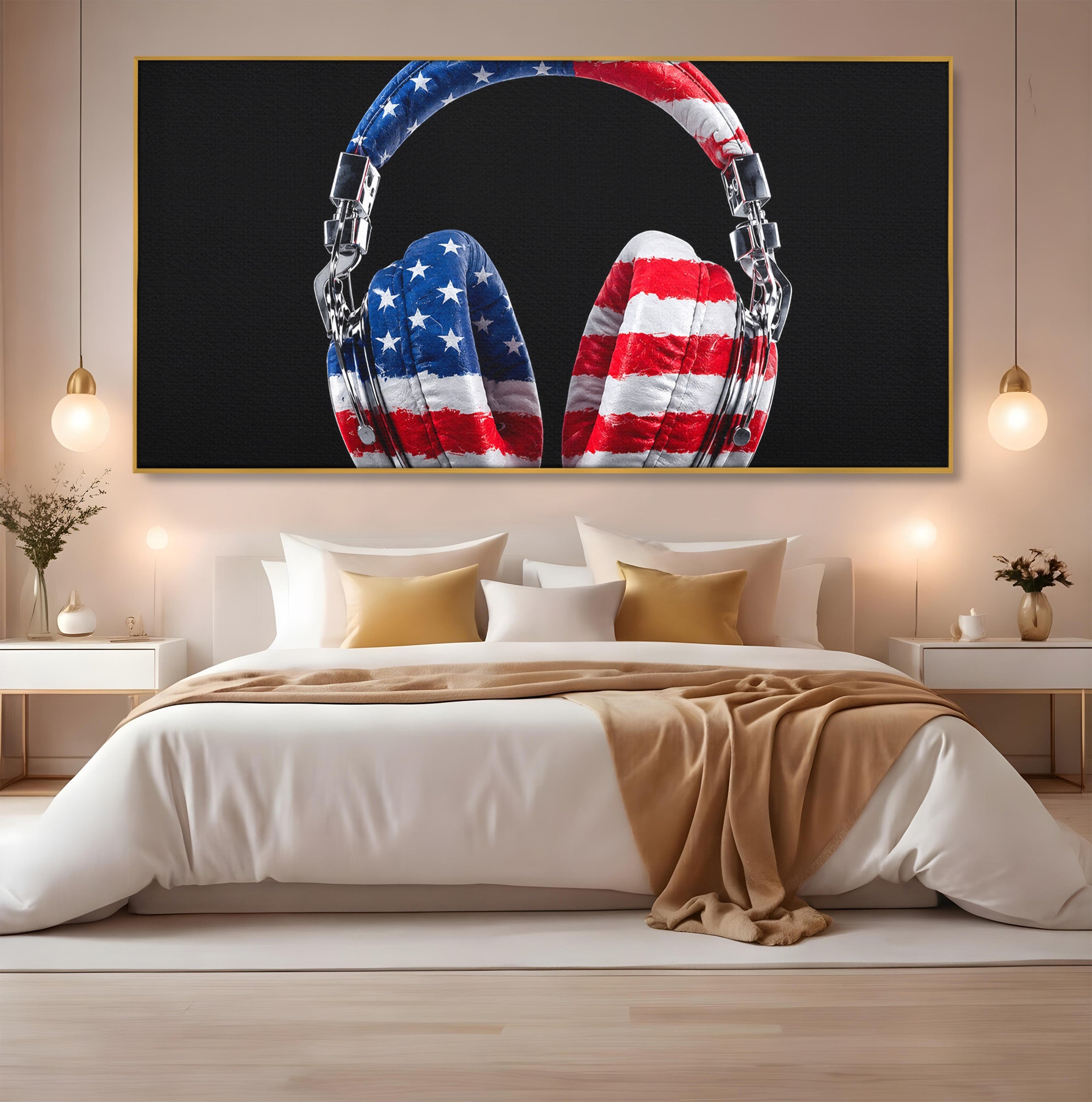 Tablou Canvas Premium LuxCanva® R1041, Castile Patriotice, Castile, Stele, Drapel, Muzica, Birou, Culori Vibrante