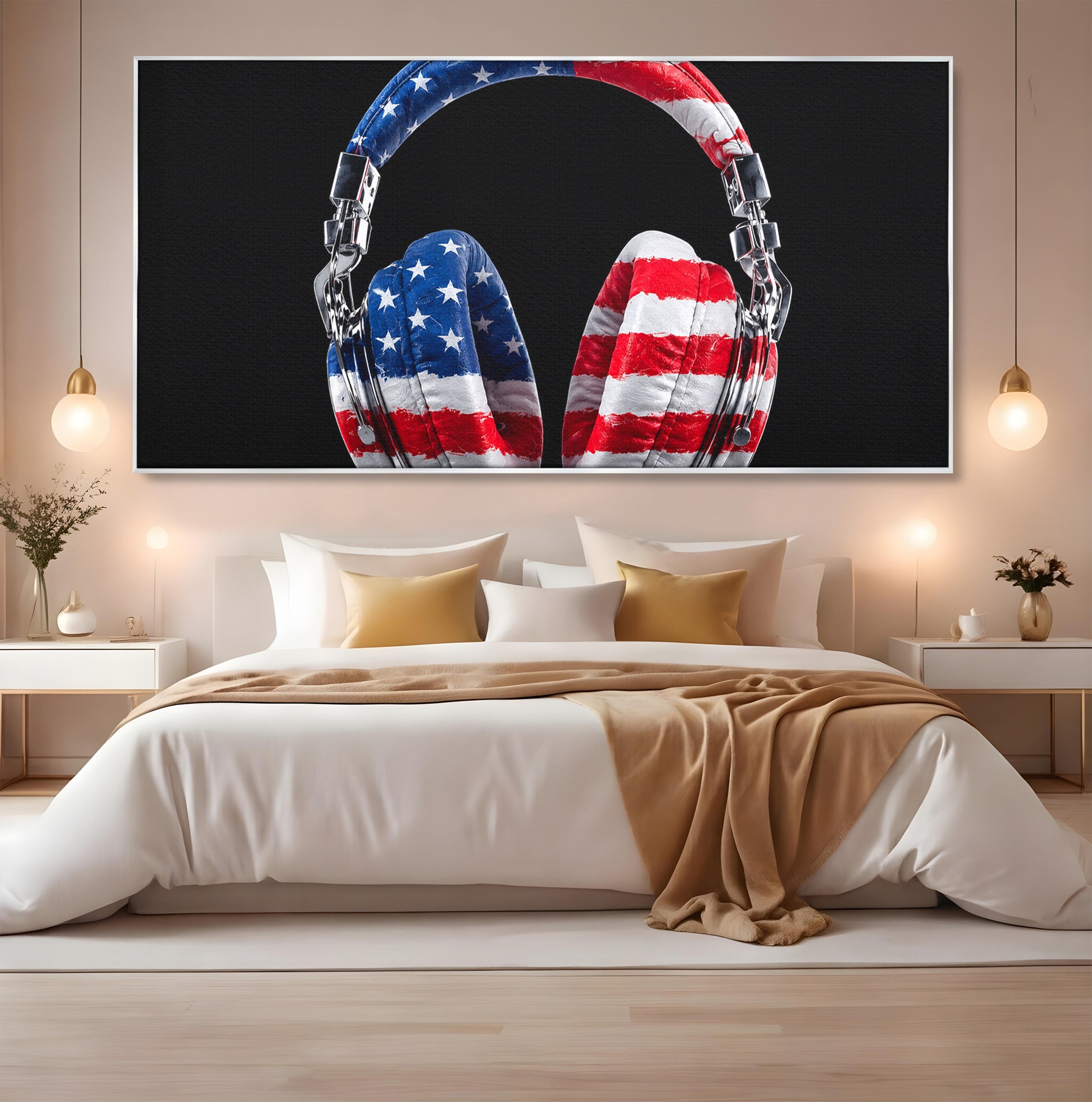 Tablou Canvas Premium LuxCanva® R1041, Castile Patriotice, Castile, Stele, Drapel, Muzica, Birou, Culori Vibrante