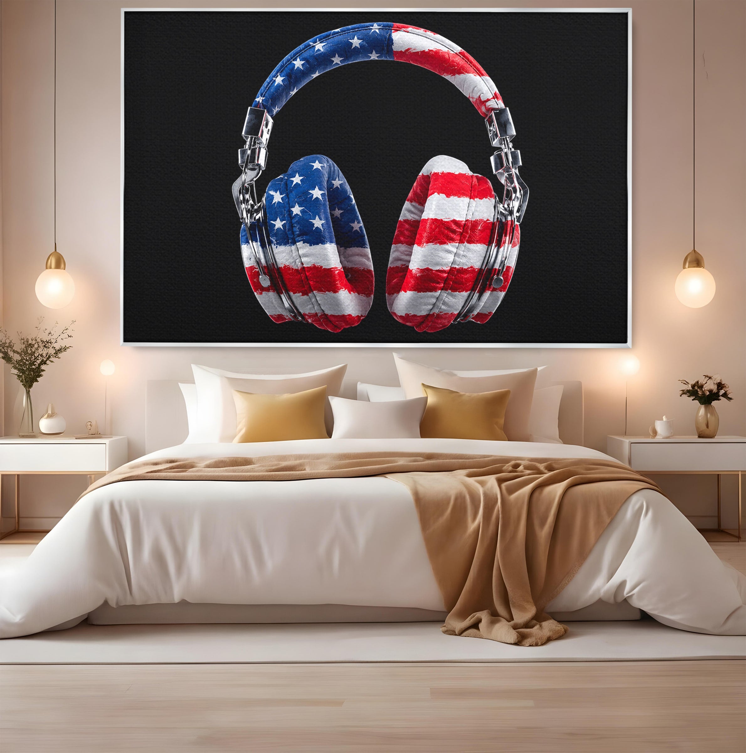 Tablou Canvas Premium LuxCanva® R1041, Castile Patriotice, Castile, Stele, Drapel, Muzica, Birou, Culori Vibrante