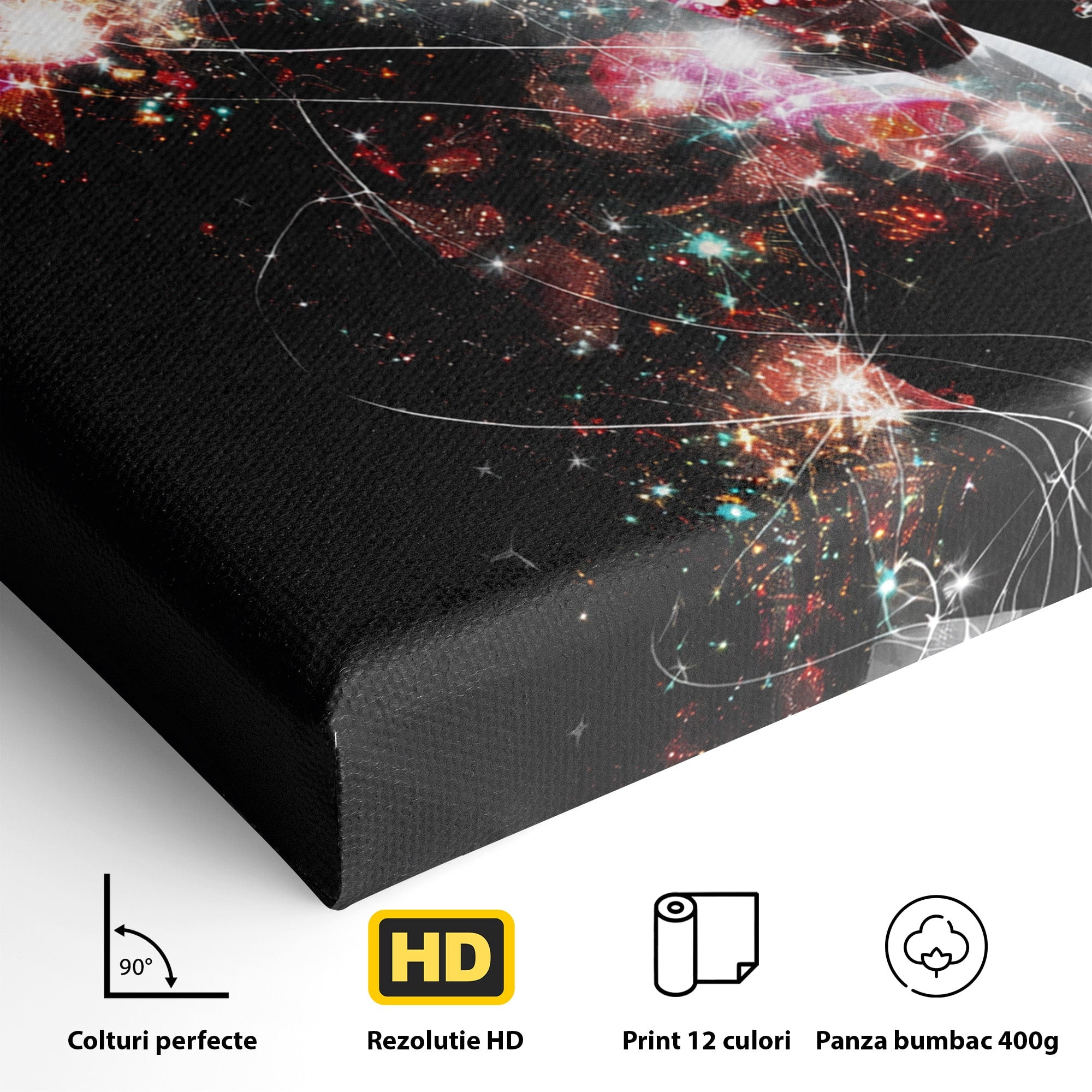 Tablou Canvas Premium LuxCanva® R1043, Cantareata Stralucitoare, Cantareata, Microfon, Arta Digitala, Living, Dormitor, Culori Vibrante