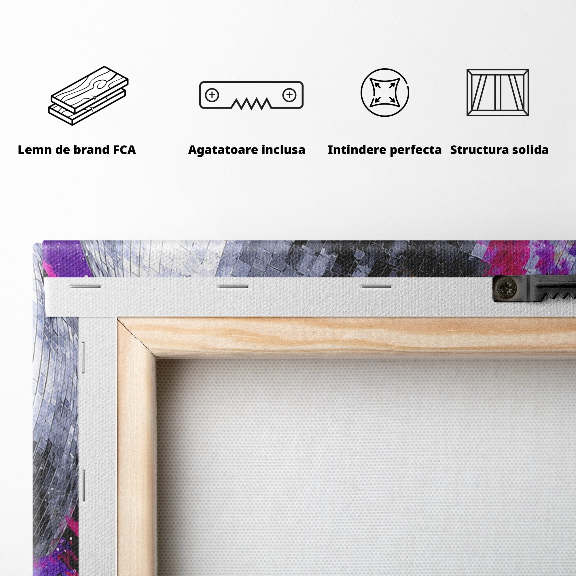 Tablou Canvas Premium LuxCanva® R1044, Planeta Disco, Planeta, Spatiu, Abstract, Living, Dormitor, Culori Vibrante