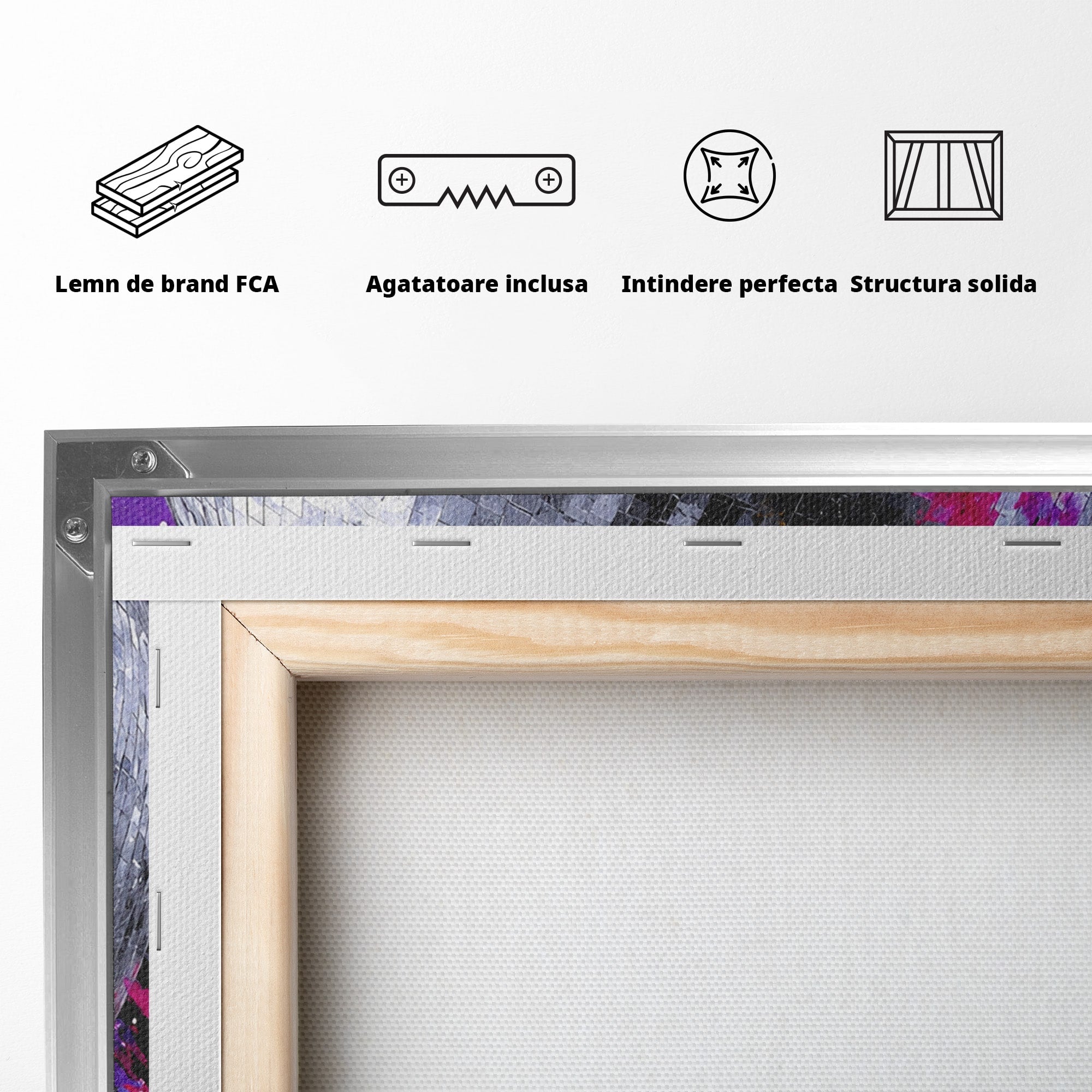 Tablou Canvas Premium LuxCanva® R1044, Planeta Disco, Planeta, Spatiu, Abstract, Living, Dormitor, Culori Vibrante
