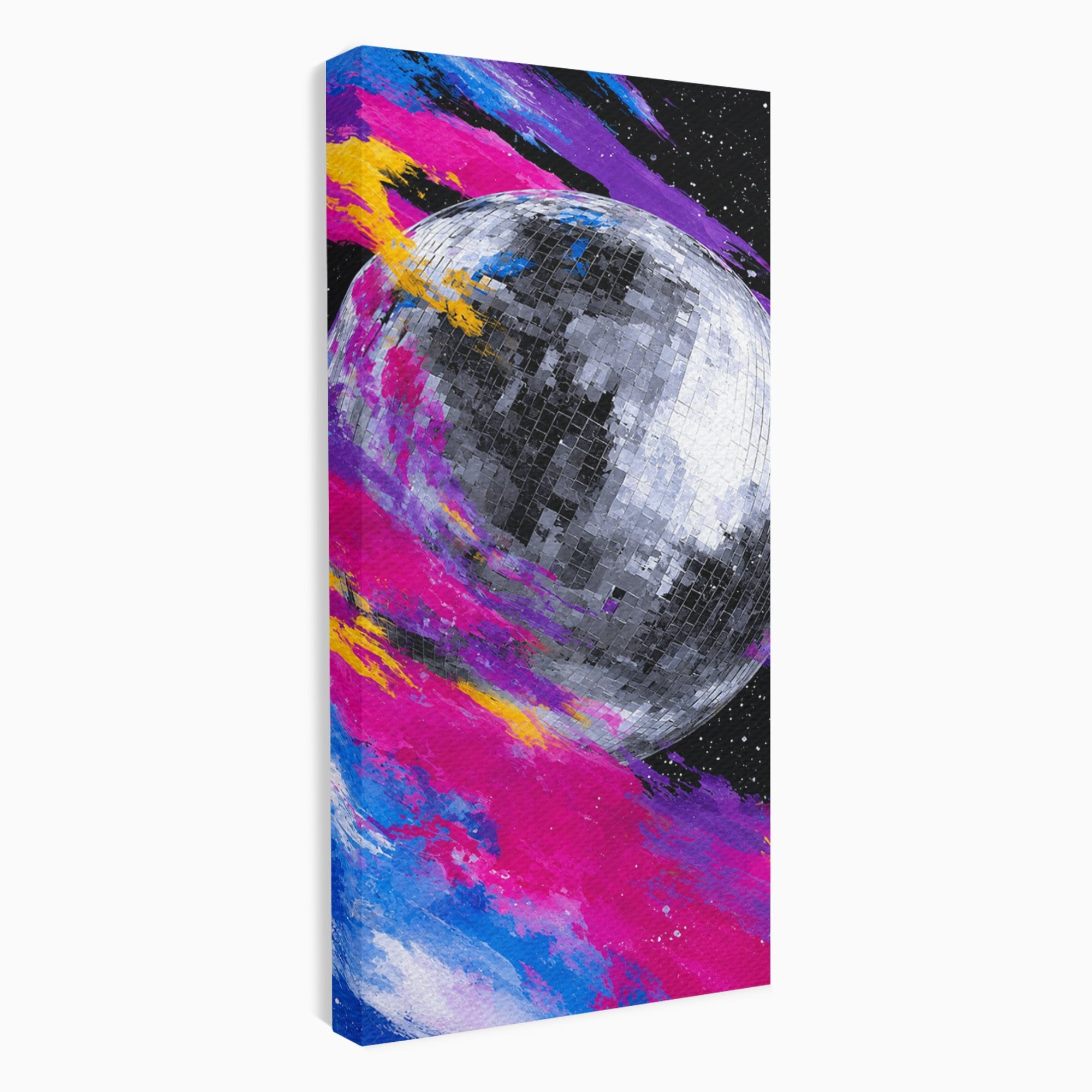 Tablou Canvas Premium LuxCanva® R1044, Planeta Disco, Planeta, Spatiu, Abstract, Living, Dormitor, Culori Vibrante