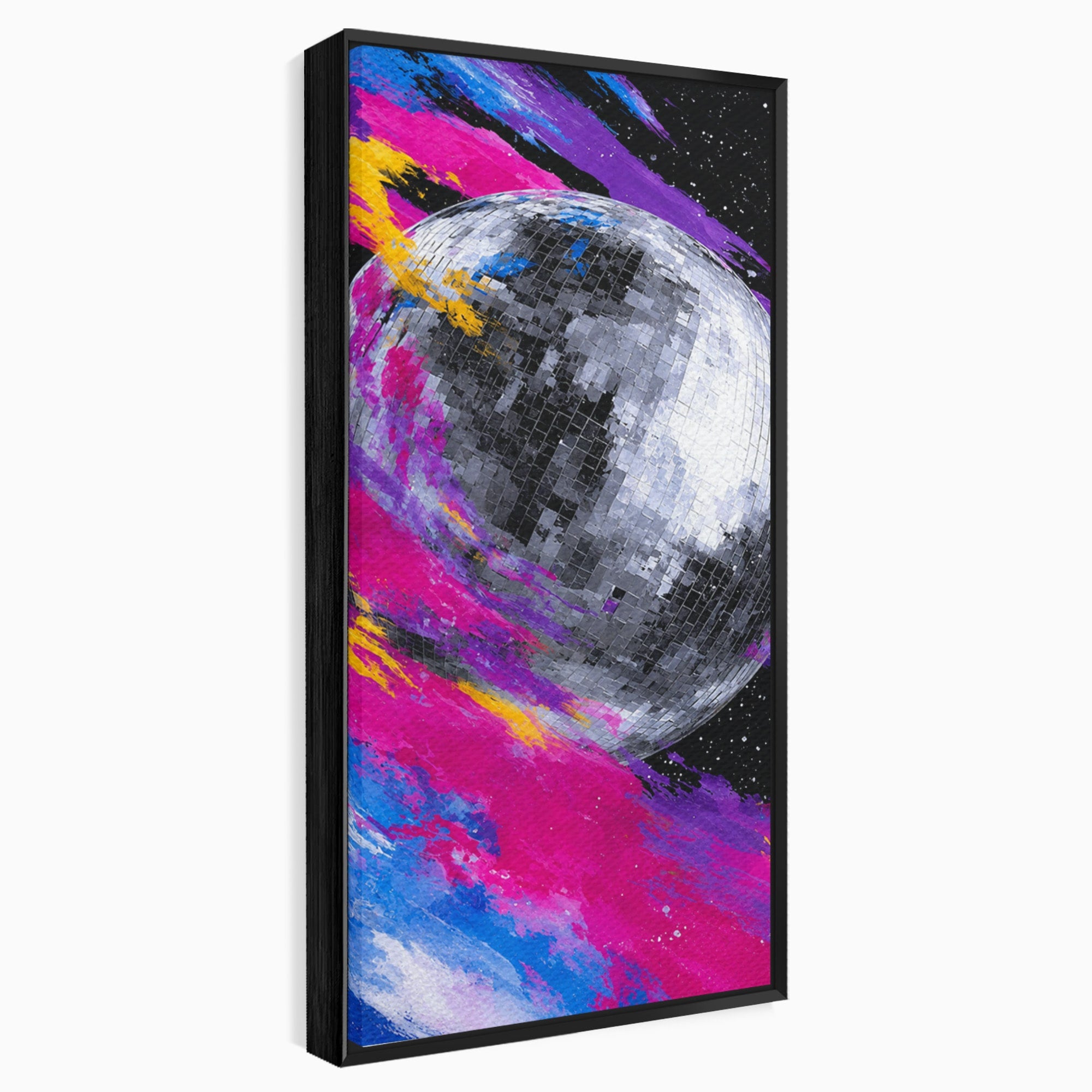 Tablou Canvas Premium LuxCanva® R1044, Planeta Disco, Planeta, Spatiu, Abstract, Living, Dormitor, Culori Vibrante
