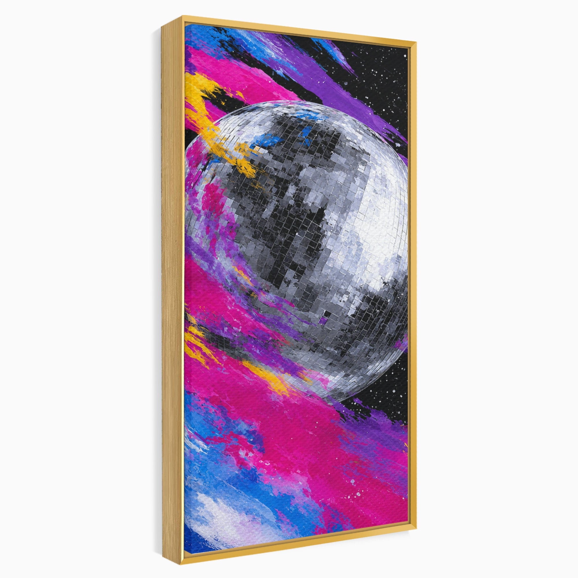Tablou Canvas Premium LuxCanva® R1044, Planeta Disco, Planeta, Spatiu, Abstract, Living, Dormitor, Culori Vibrante