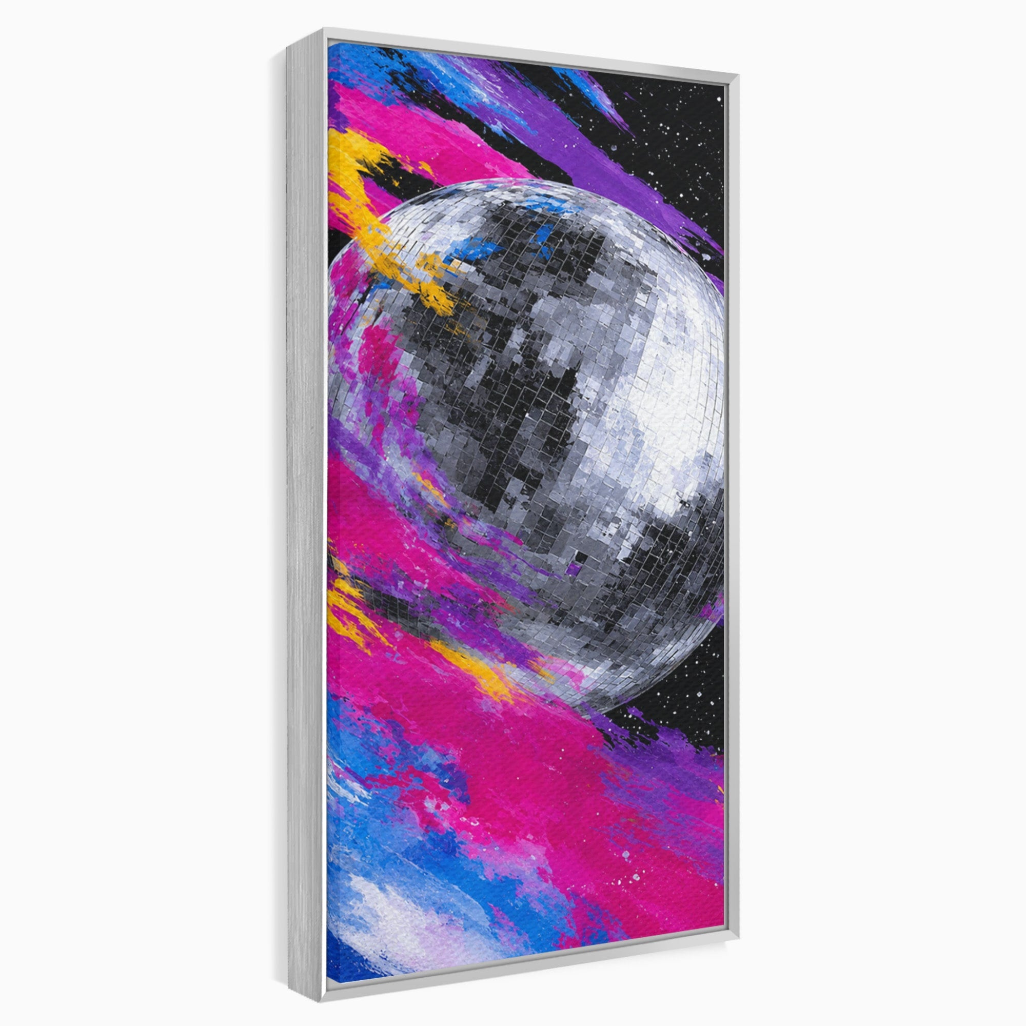 Tablou Canvas Premium LuxCanva® R1044, Planeta Disco, Planeta, Spatiu, Abstract, Living, Dormitor, Culori Vibrante