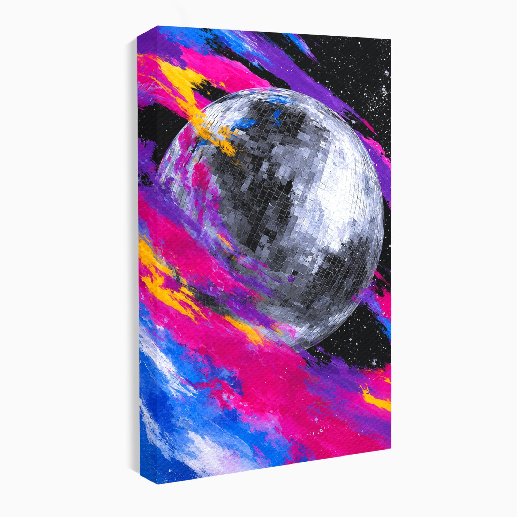 Tablou Canvas Premium LuxCanva® R1044, Planeta Disco, Planeta, Spatiu, Abstract, Living, Dormitor, Culori Vibrante