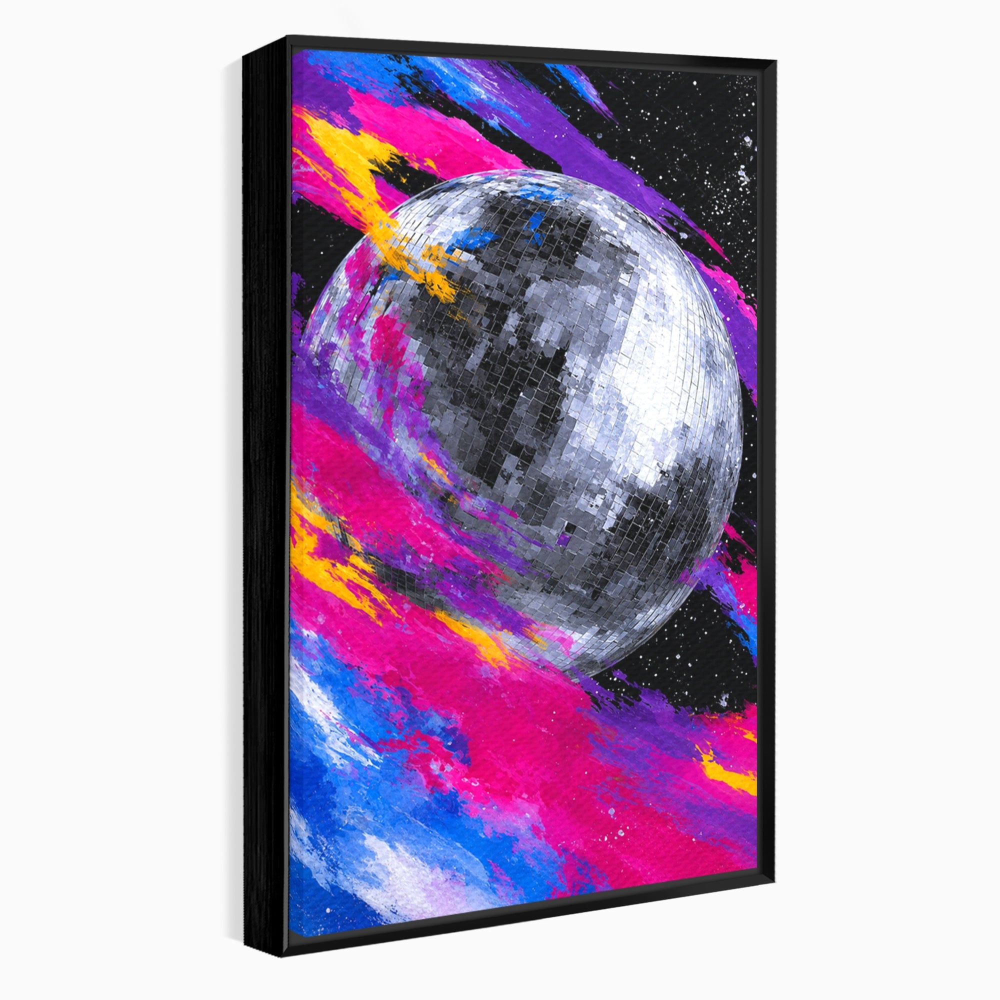 Tablou Canvas Premium LuxCanva® R1044, Planeta Disco, Planeta, Spatiu, Abstract, Living, Dormitor, Culori Vibrante