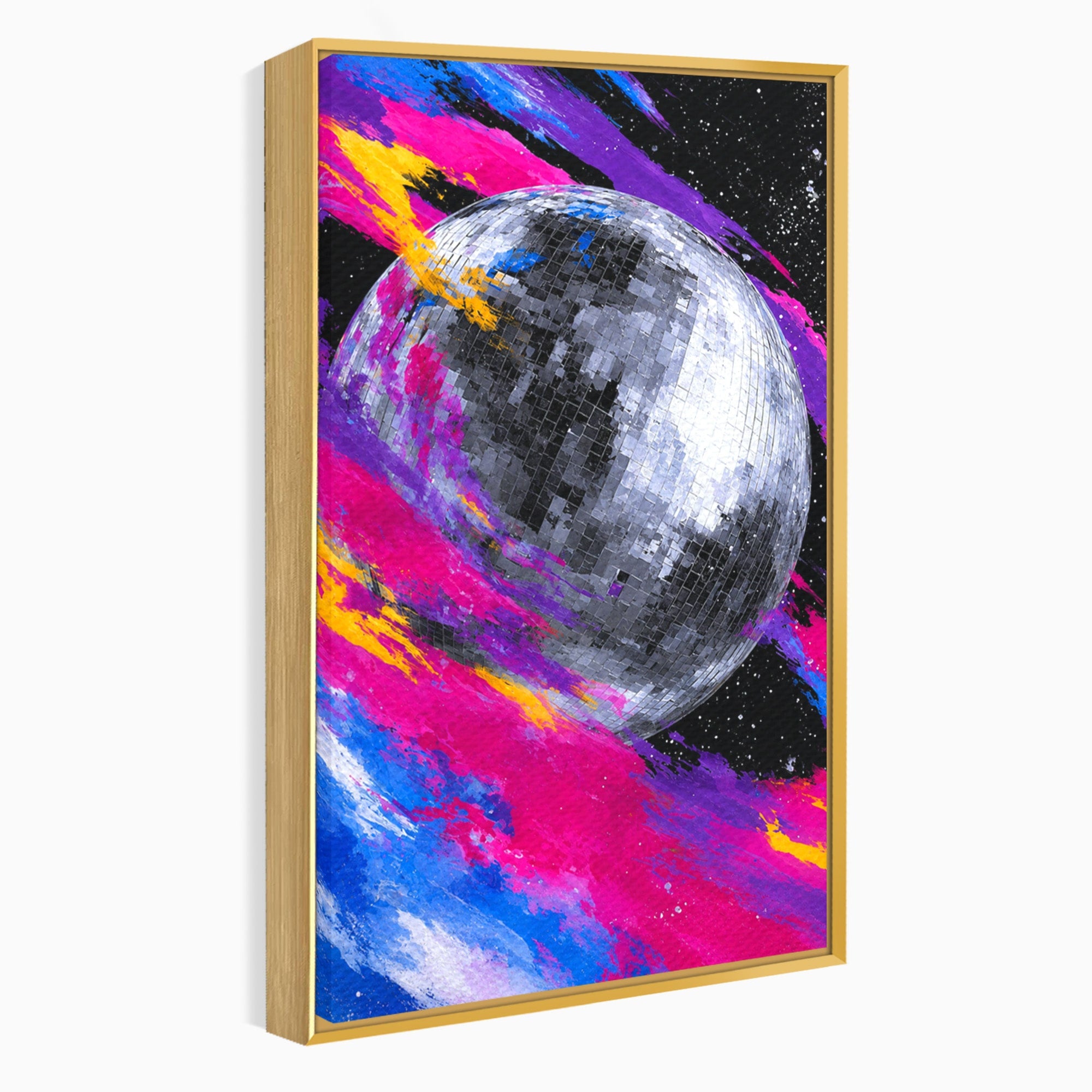 Tablou Canvas Premium LuxCanva® R1044, Planeta Disco, Planeta, Spatiu, Abstract, Living, Dormitor, Culori Vibrante