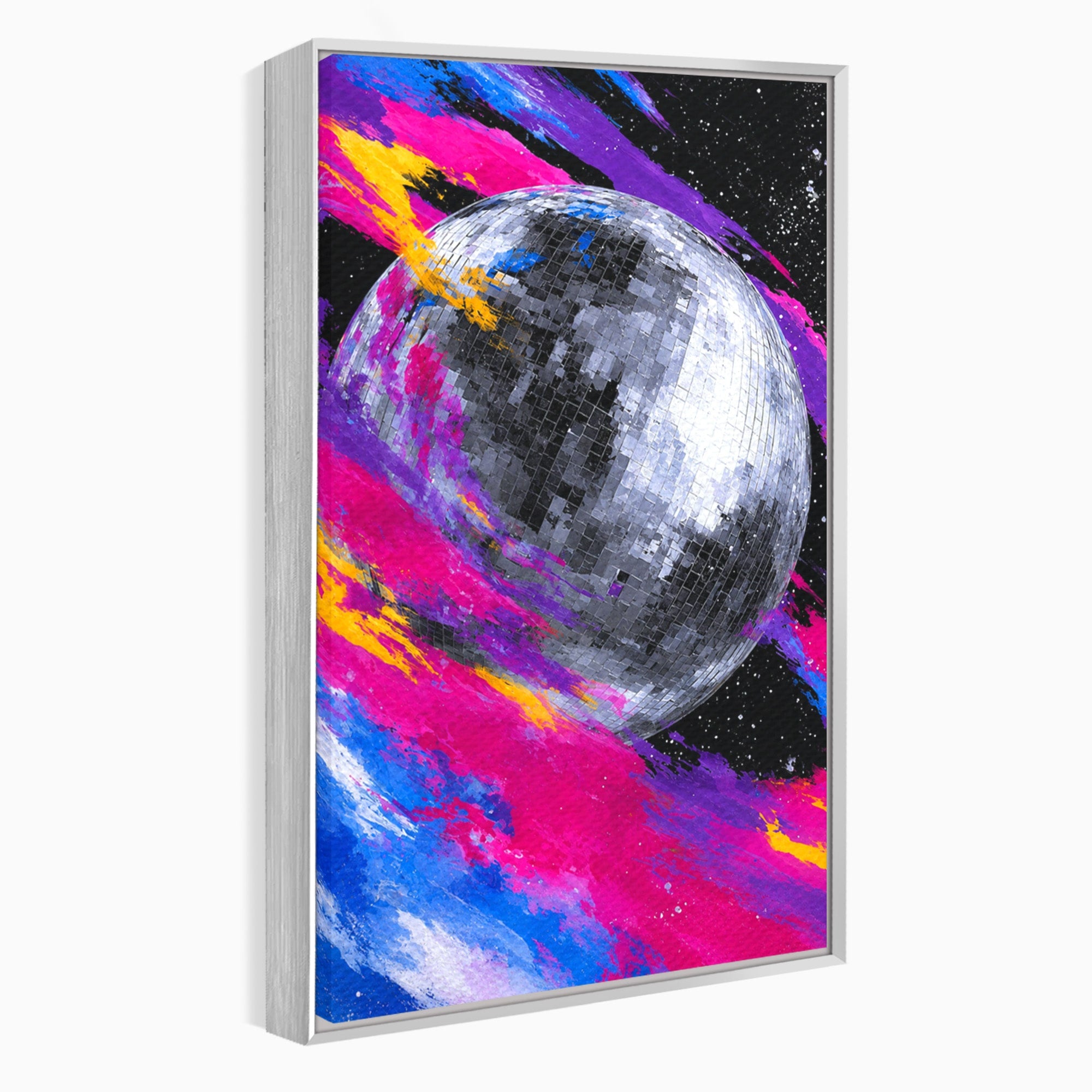 Tablou Canvas Premium LuxCanva® R1044, Planeta Disco, Planeta, Spatiu, Abstract, Living, Dormitor, Culori Vibrante