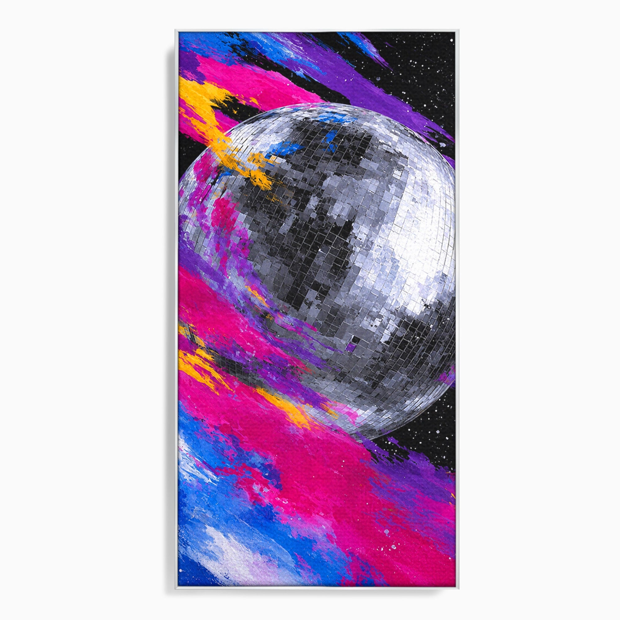 Tablou Canvas Premium LuxCanva® R1044, Planeta Disco, Planeta, Spatiu, Abstract, Living, Dormitor, Culori Vibrante