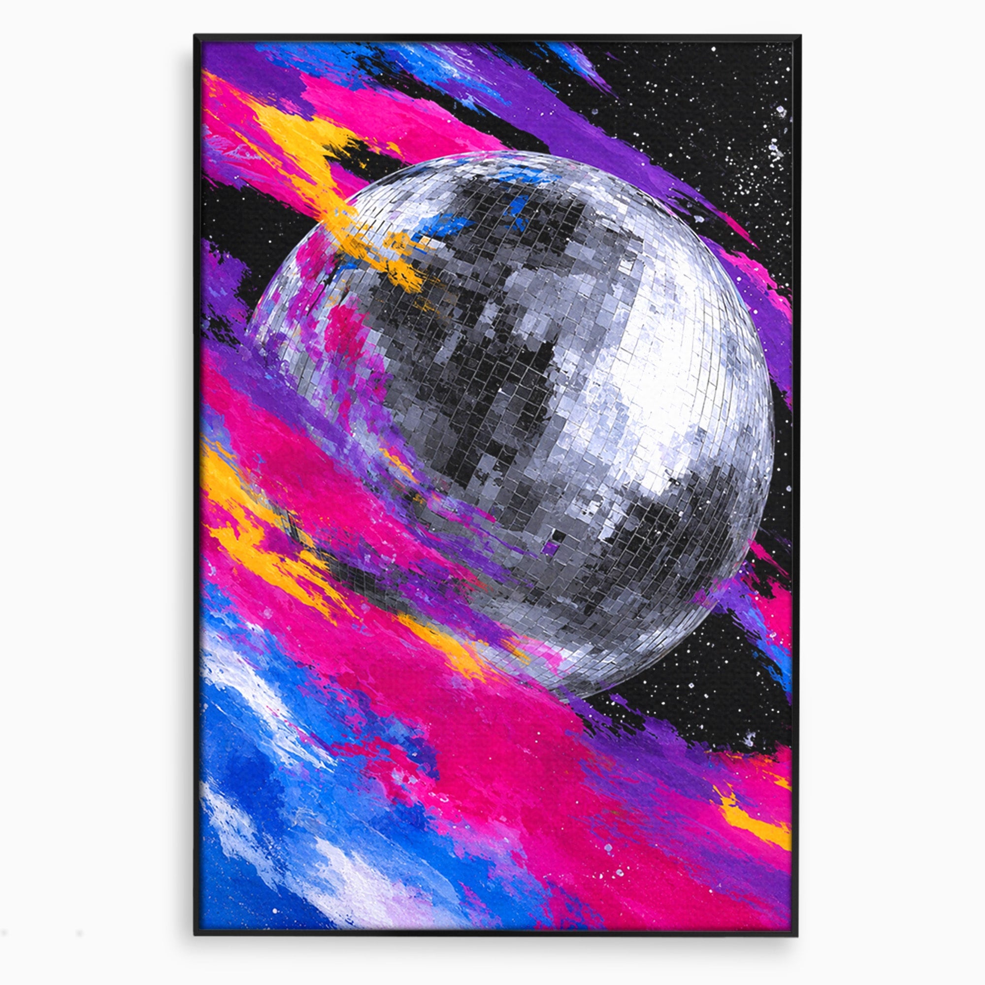 Tablou Canvas Premium LuxCanva® R1044, Planeta Disco, Planeta, Spatiu, Abstract, Living, Dormitor, Culori Vibrante