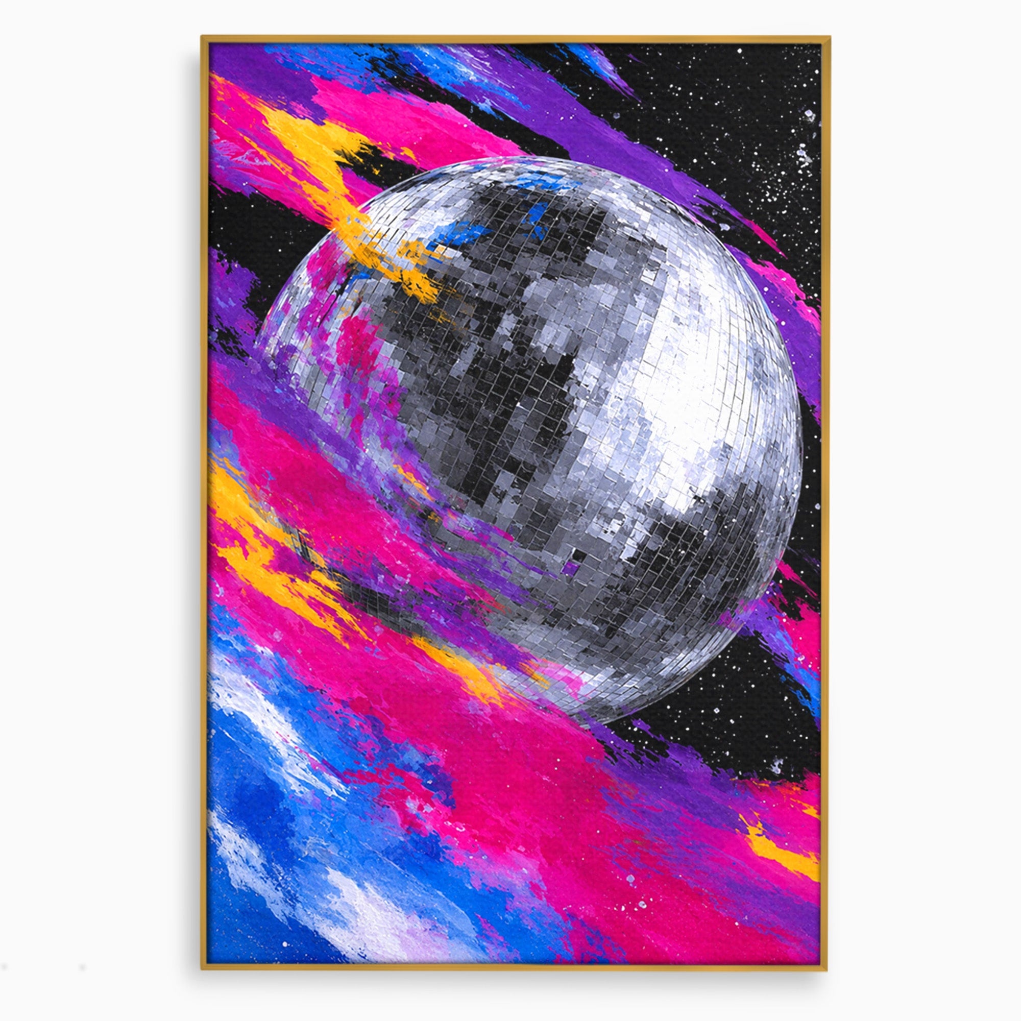 Tablou Canvas Premium LuxCanva® R1044, Planeta Disco, Planeta, Spatiu, Abstract, Living, Dormitor, Culori Vibrante